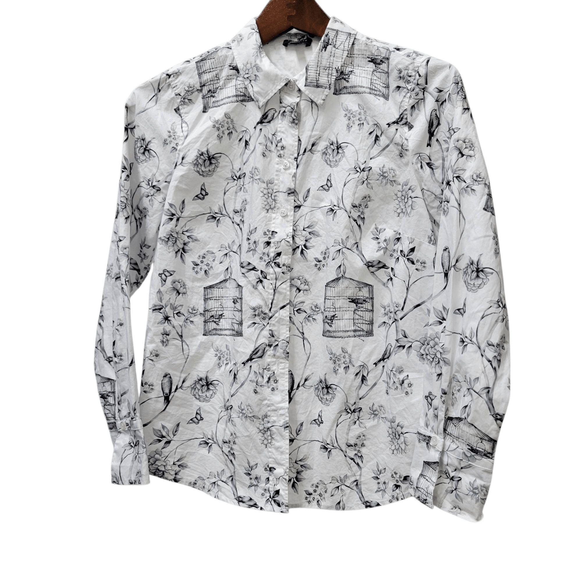 Talbots Talbots Women Floral Bird Birdcage Button Shirt Petite Small Size S / US 4 / IT 40 - 1 Thumbnail