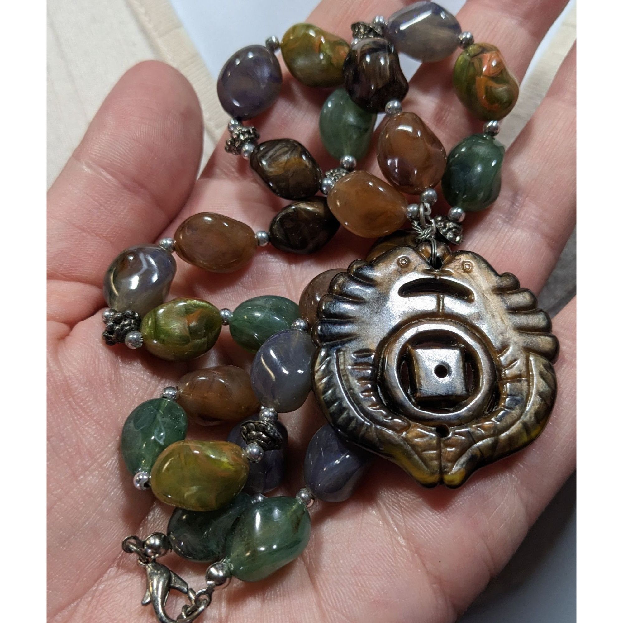 Other Vintage Chinese Symbol Pendant Necklace With Faux Stone Bead Size ONE SIZE - 5 Thumbnail