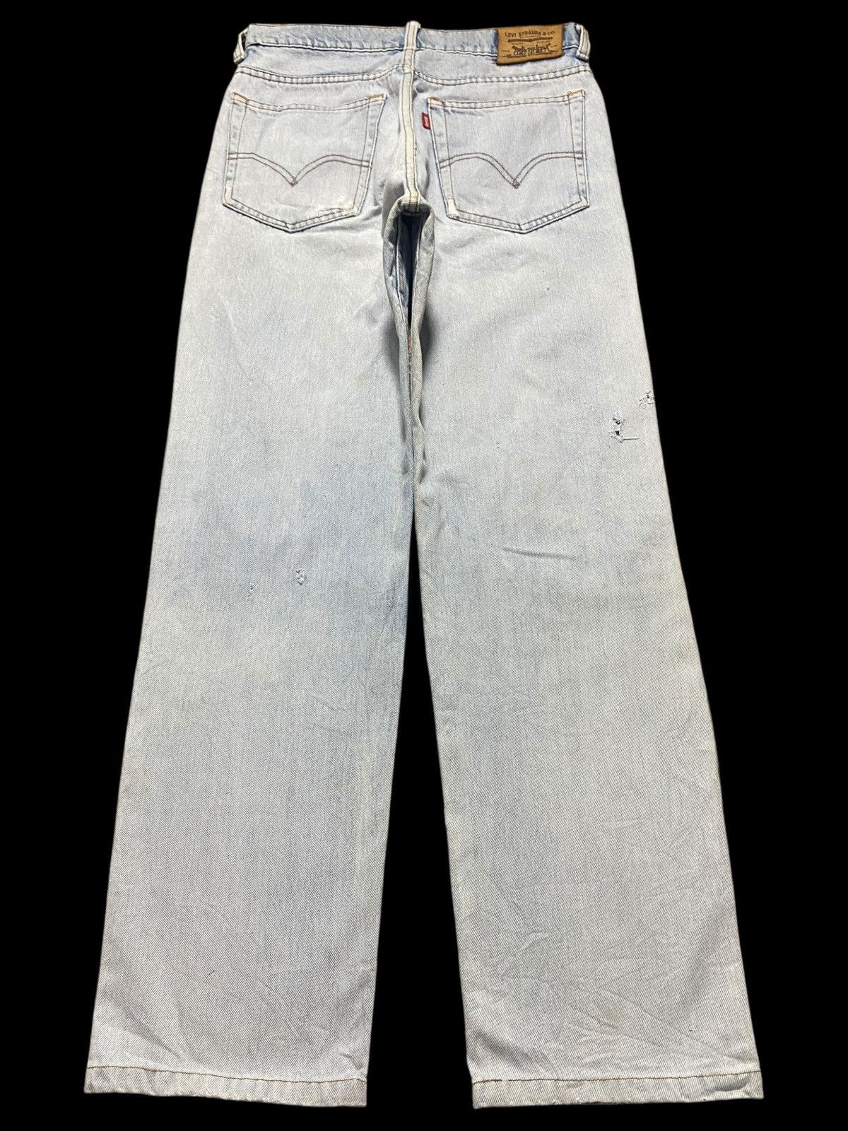 Levi's Vintage Clothing Vintage Levis 525 Light Wash Patched Distressed Jeans Size US 29 - 2 Thumbnail