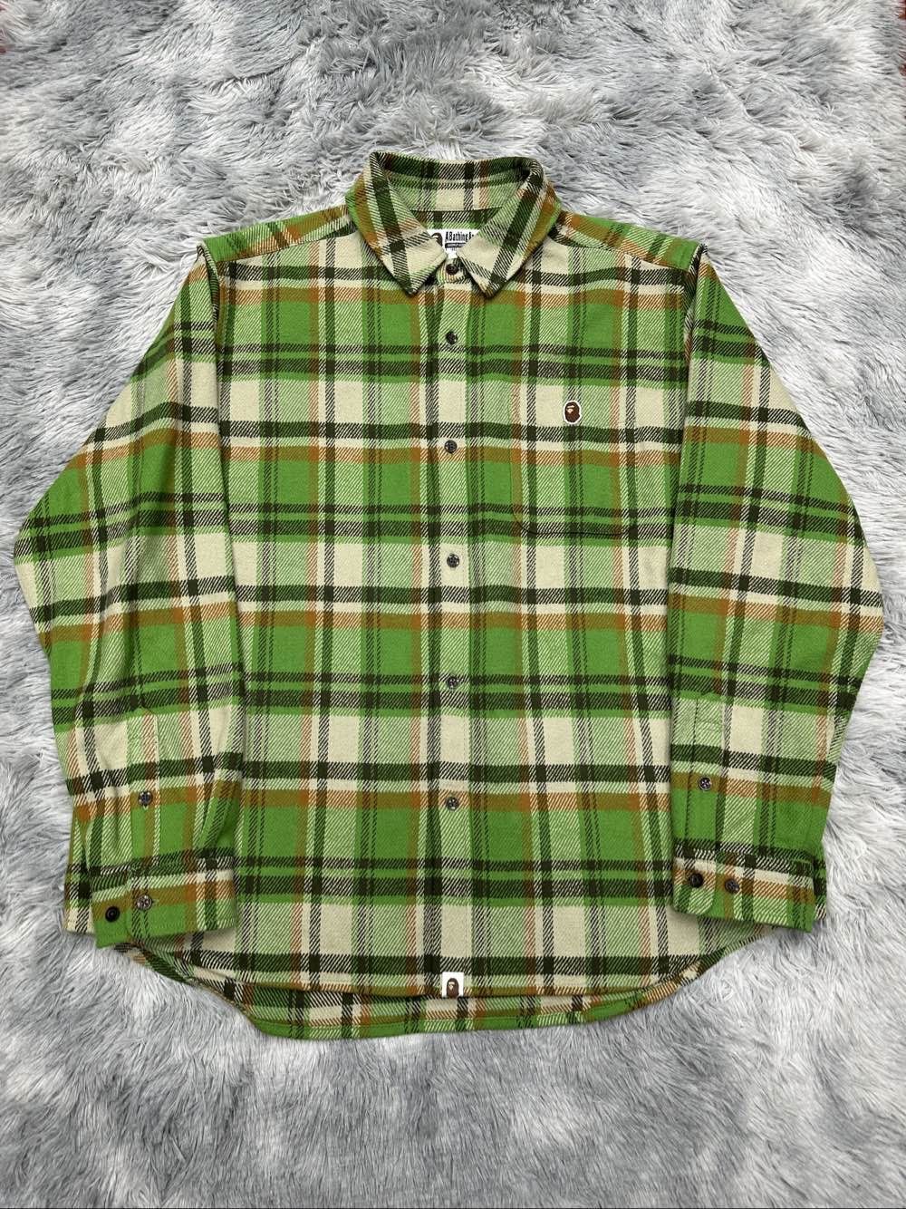 Bape A BATHING APE Green Plaid Shirt Size XXL Size US XXL / EU 58 / 5 - 1 Thumbnail