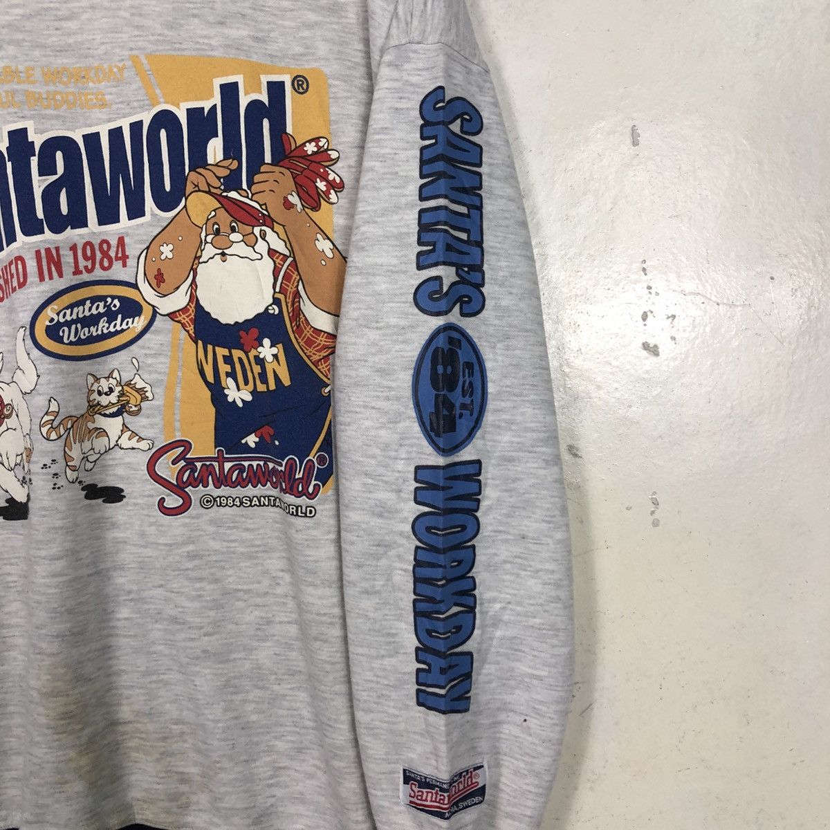 Japanese Brand 📌Vintage Sweatshirt Crewneck Santaworld Big Logo Cartoon Size US L / EU 52-54 / 3 - 11 Thumbnail