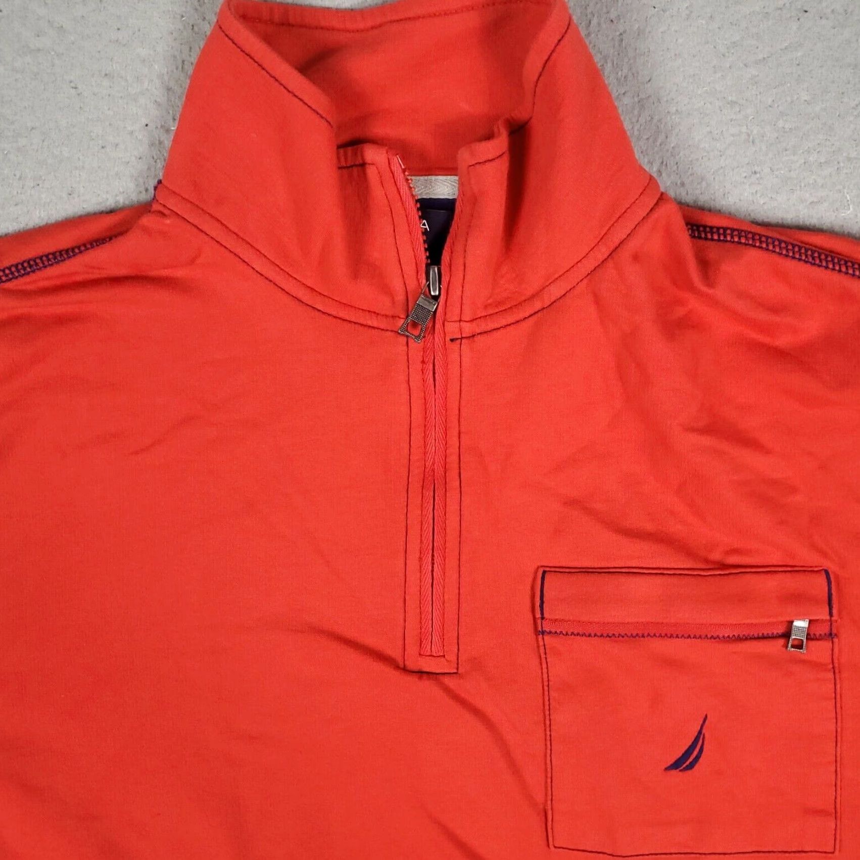 Nautica Nautica Red Quarter Zip Pullover Sweater Sweatshirt Adult Medium Size US M / EU 48-50 / 2 - 2 Thumbnail
