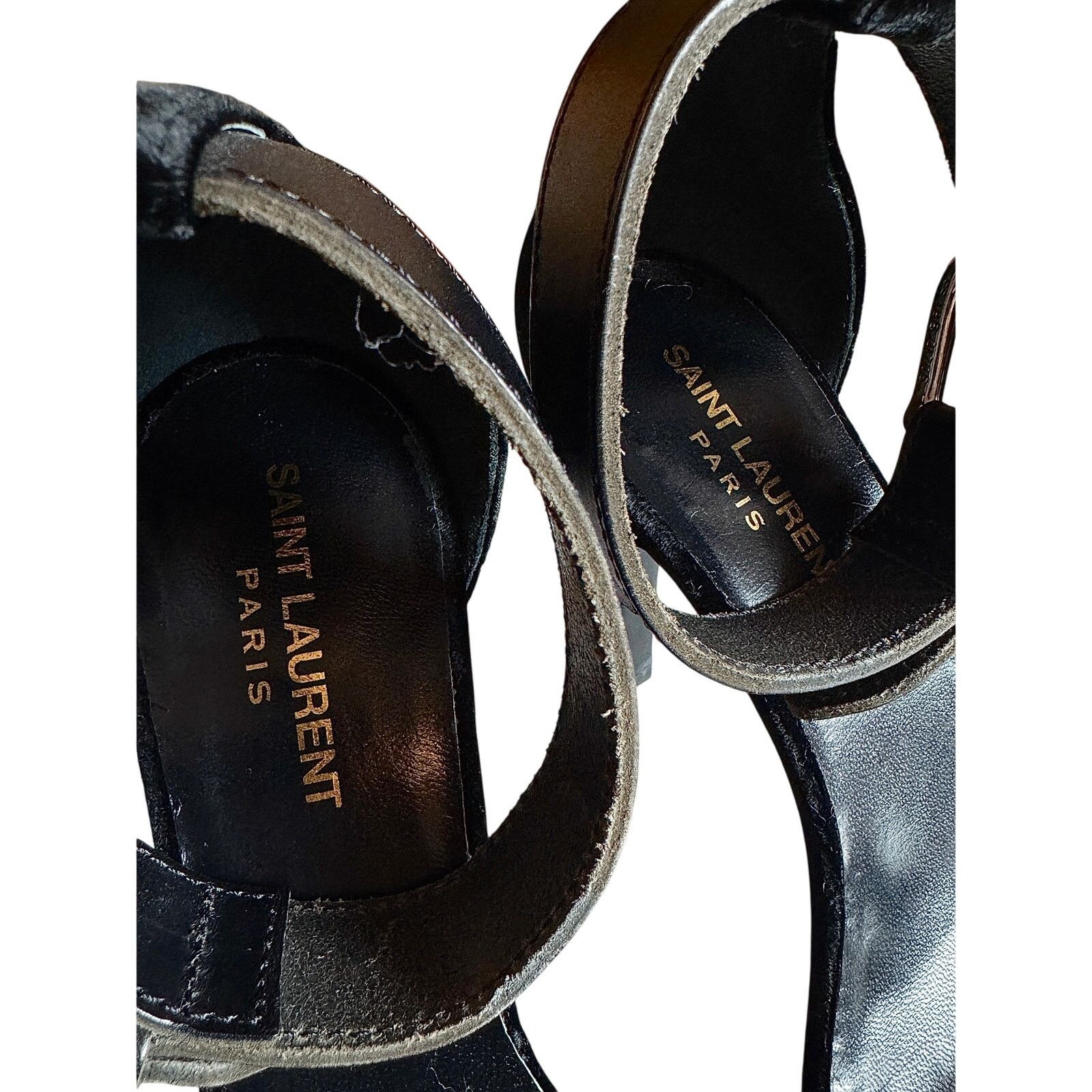 Saint Laurent Paris Saint Laurent Women's Black Velvet Sandals Size US 9 / IT 39 - 4 Thumbnail