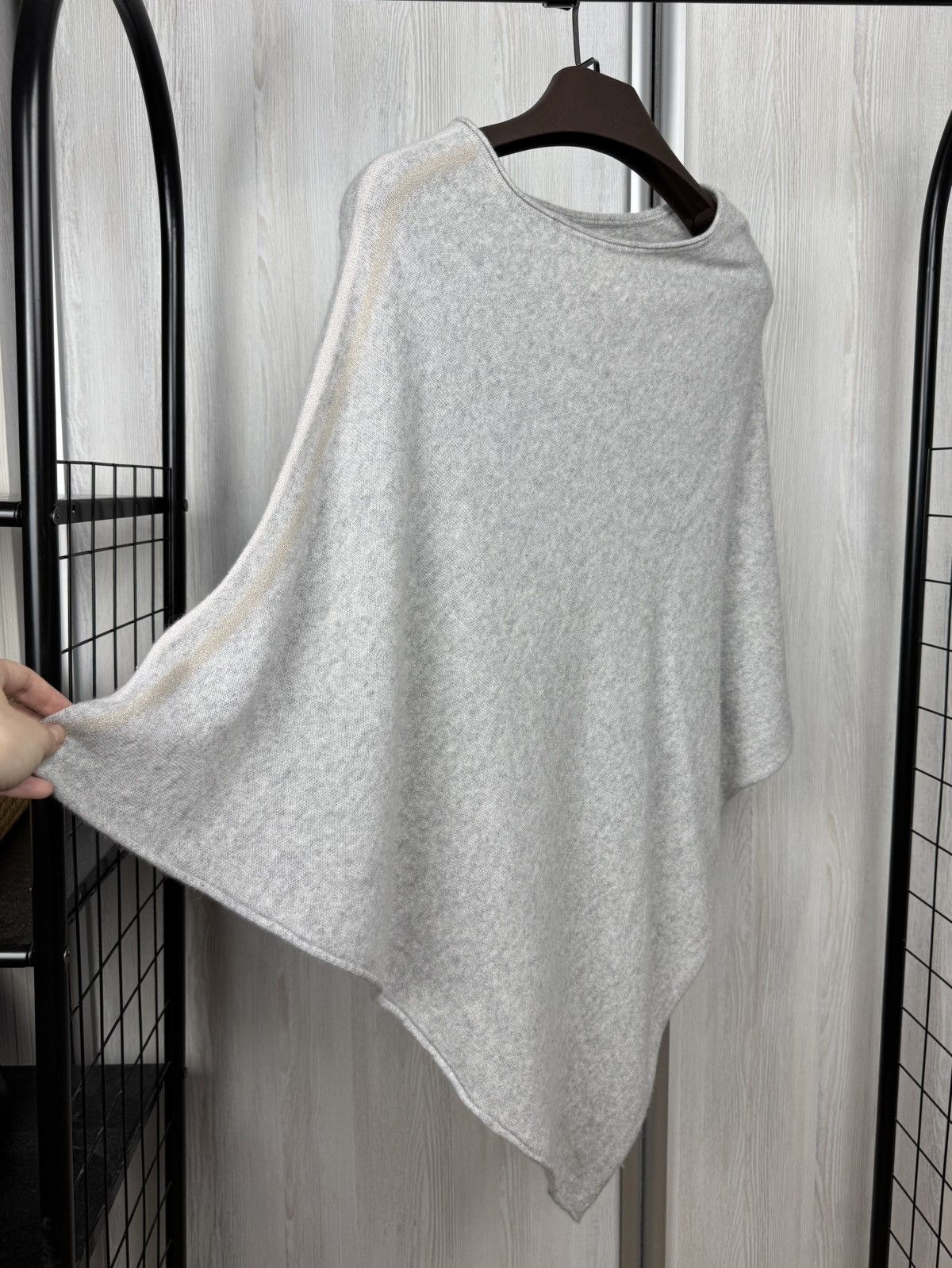 Other Lu Ren Cashmere Gray knitted poncho sweater jumper Size L / US 10 / IT 46 - 3 Thumbnail