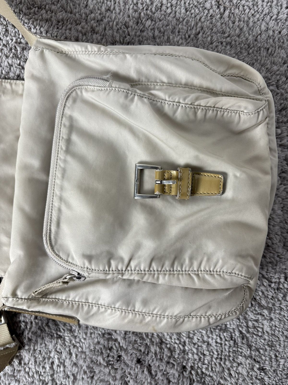 Prada Prada Milano Nylon Beige Messenger Bag Size ONE SIZE - 9 Thumbnail