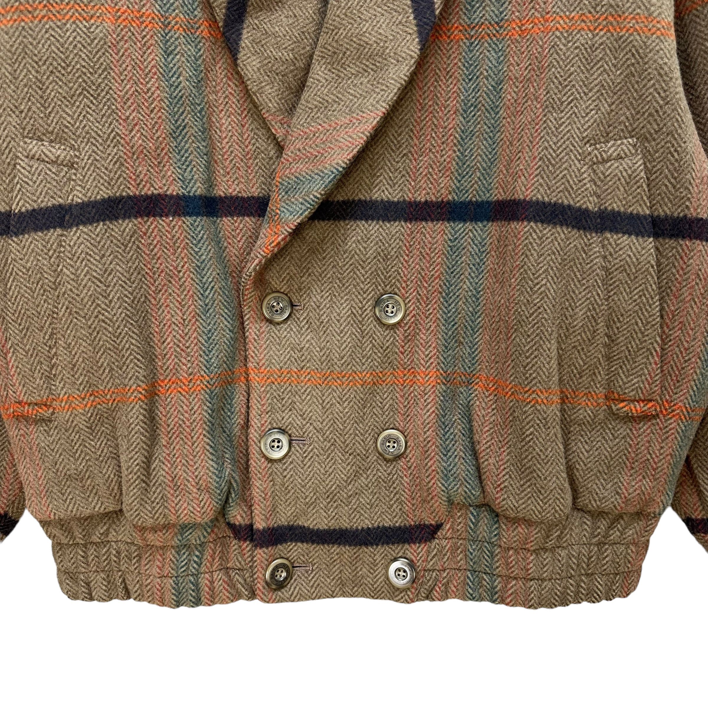 Japanese Brand 90's RAIKA Herringbone Double Breast Wool Jacket #A037-0851 Size US M / EU 48-50 / 2 - 3 Thumbnail