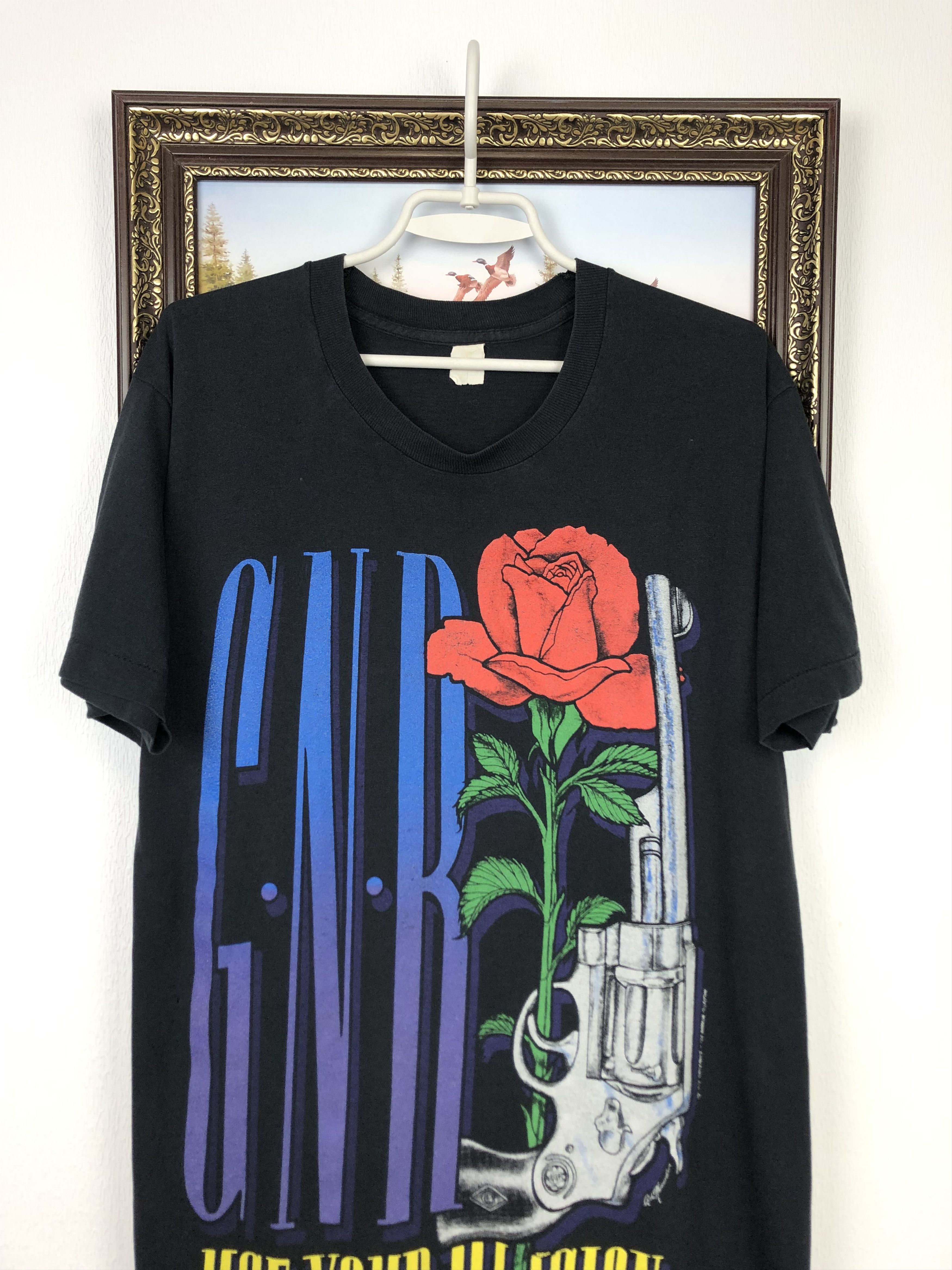 Vintage Vintage 1993 Guns And Roses Use Your Illusion Tee Band Shirt Size US M / EU 48-50 / 2 - 2 Thumbnail