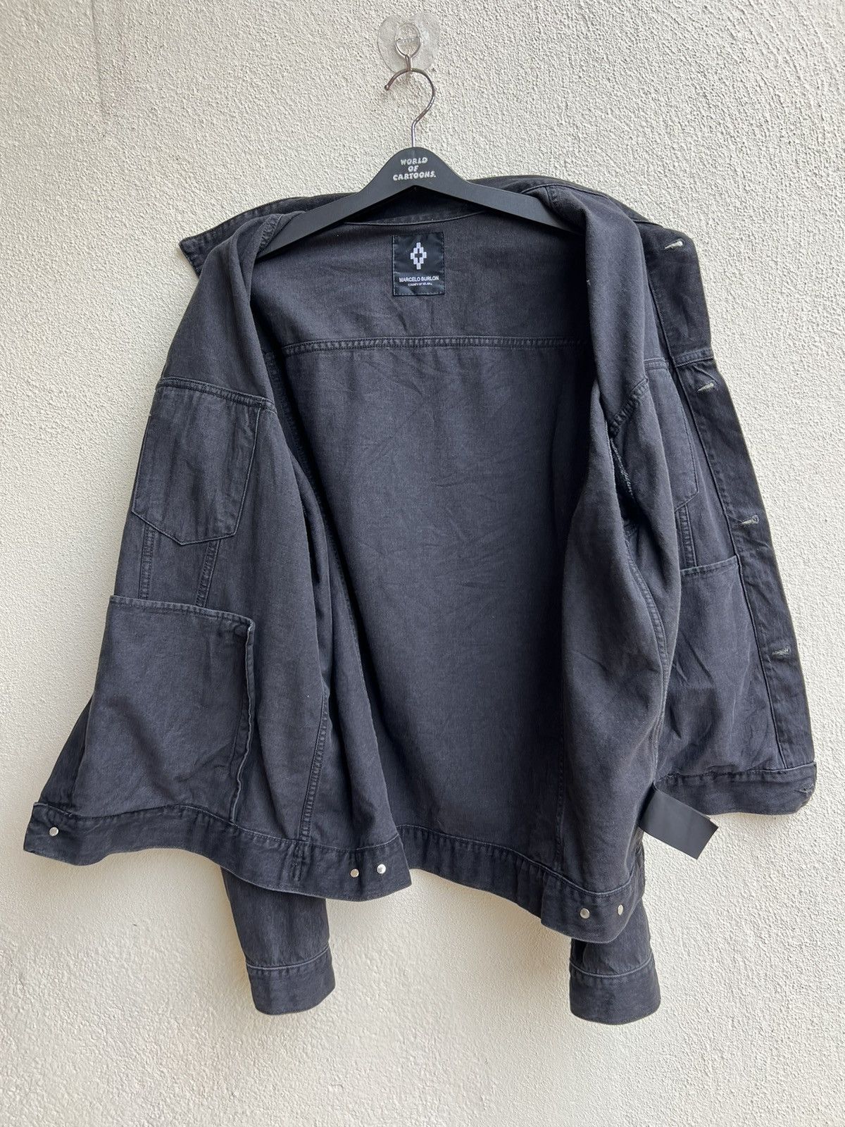 Marcelo Burlon Burning 🔥 Basketball Fade Black Denim Trucker Jacket Size US XXL / EU 58 / 5 - 18 Thumbnail