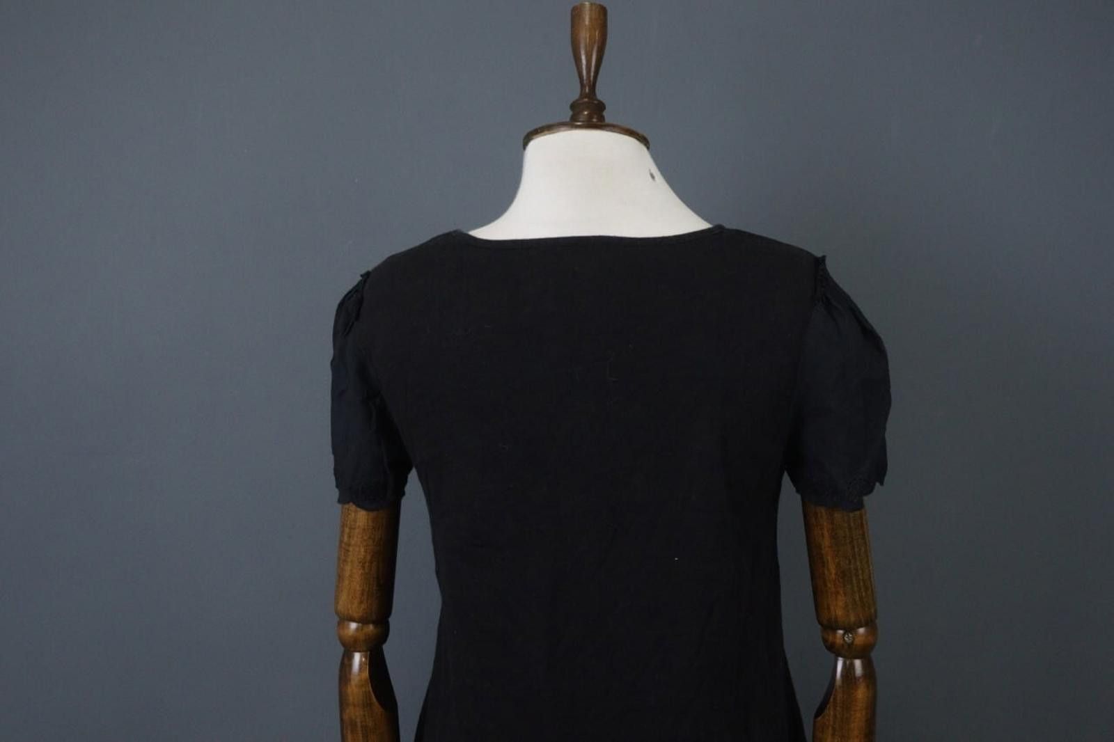 Designer ME+EM Black Cotton Crew Neck Puff Sleeve Blouse Top Size 6 Size M / US 6-8 / IT 42-44 - 8 Thumbnail