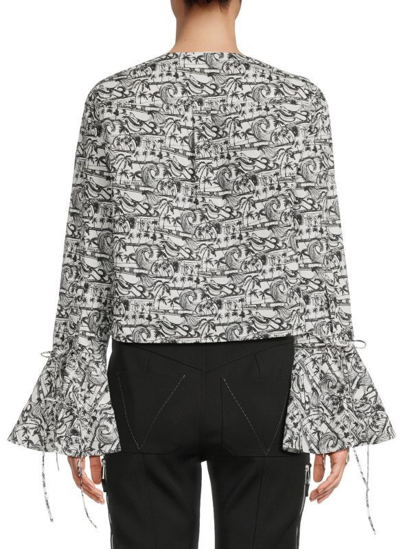 Palm Angels o1y1125 Floral Shirt in Black/White Size XS / US 0-2 / IT 36-38 - 3 Thumbnail