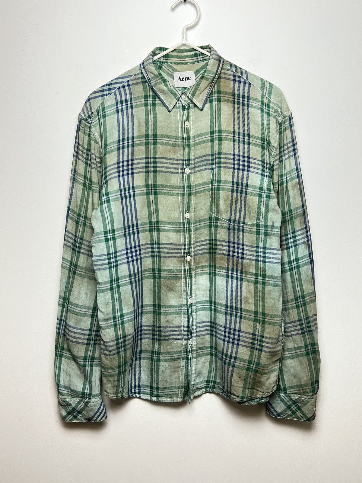 Acne Studios acne vintage travis plaid flannel shirt bleached tie dye y2k Size US M / EU 48-50 / 2 - 2 Thumbnail