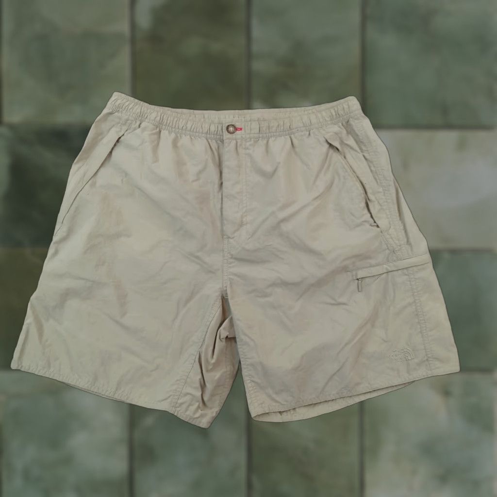 The North Face The North Face Mens Large Green Shorts Athletic Outdoor Hiking Nylon Elastic Waist Pockets Size US 33 - 1 Thumbnail