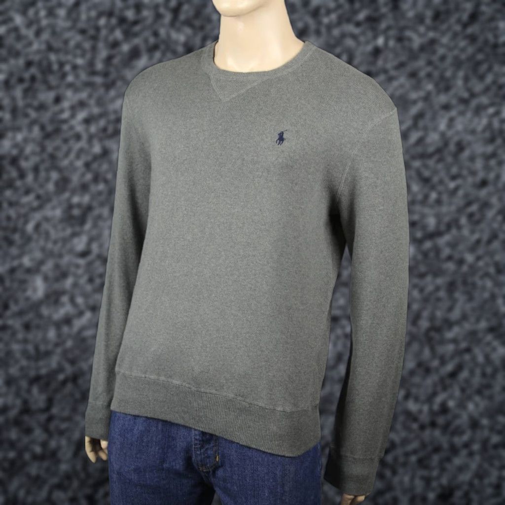 Polo Ralph Lauren Polo Ralph Lauren Small S Grey Crewneck Sweater Navy Blue Pony NWT Size US S / EU 44-46 / 1 - 1 Preview