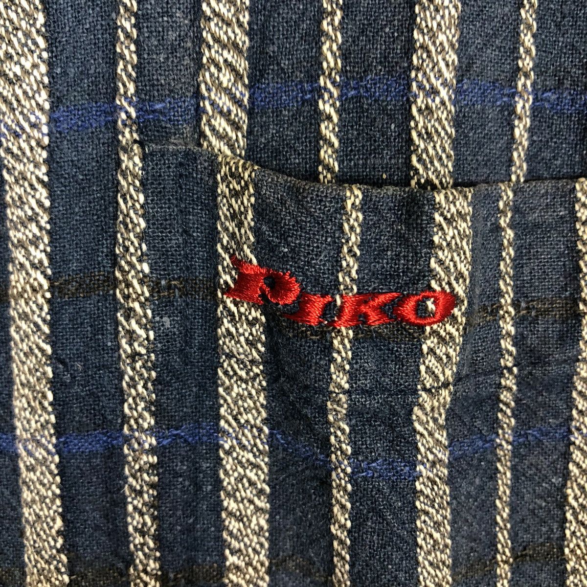 Indigo 📌Vintage Indigo Button Jacket Piko Striped Hickory Design Size US L / EU 52-54 / 3 - 18 Thumbnail