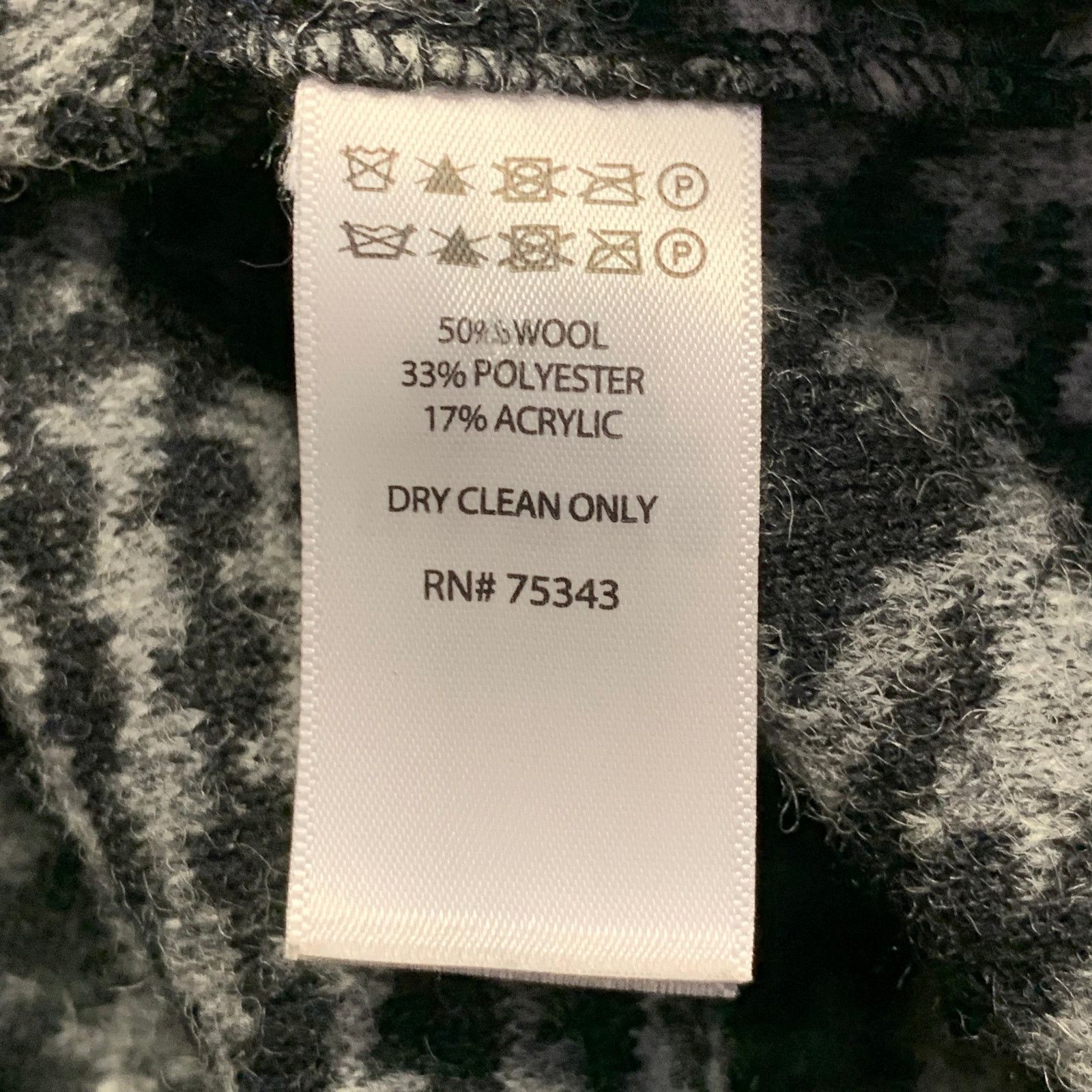 Nanette Lepore Size M Grey Black Wool Blend Houndstooth Collarless Coat Size M / US 6-8 / IT 42-44 - 9 Thumbnail