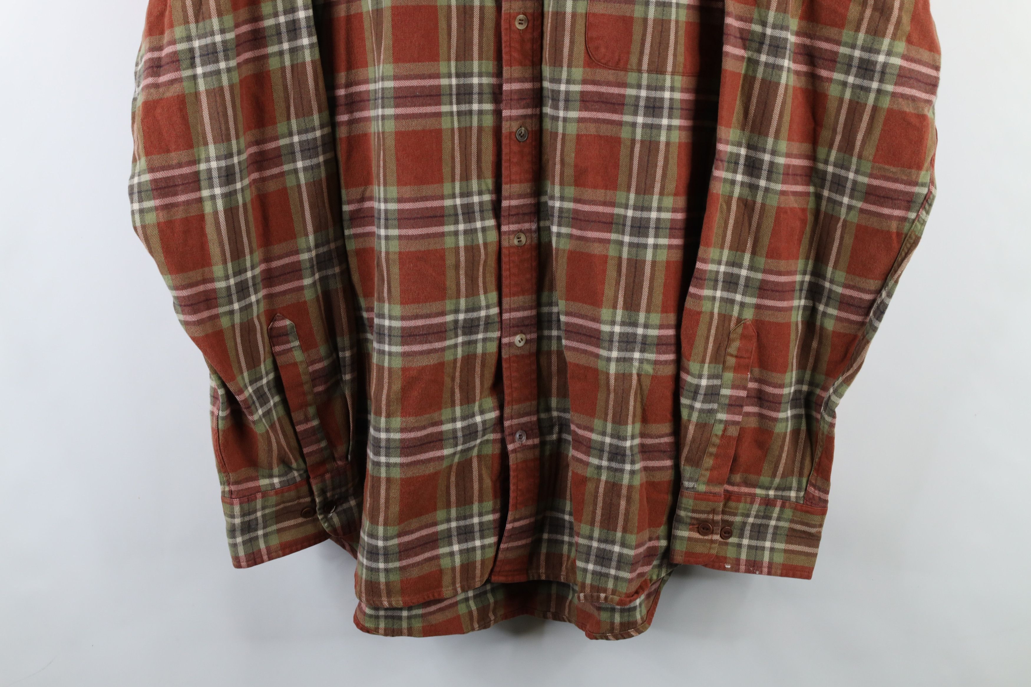 Lands' End × Vintage Vintage 90s Lands End Flannel Button Down Shirt Plaid Size US XXL / EU 58 / 5 - 3 Thumbnail