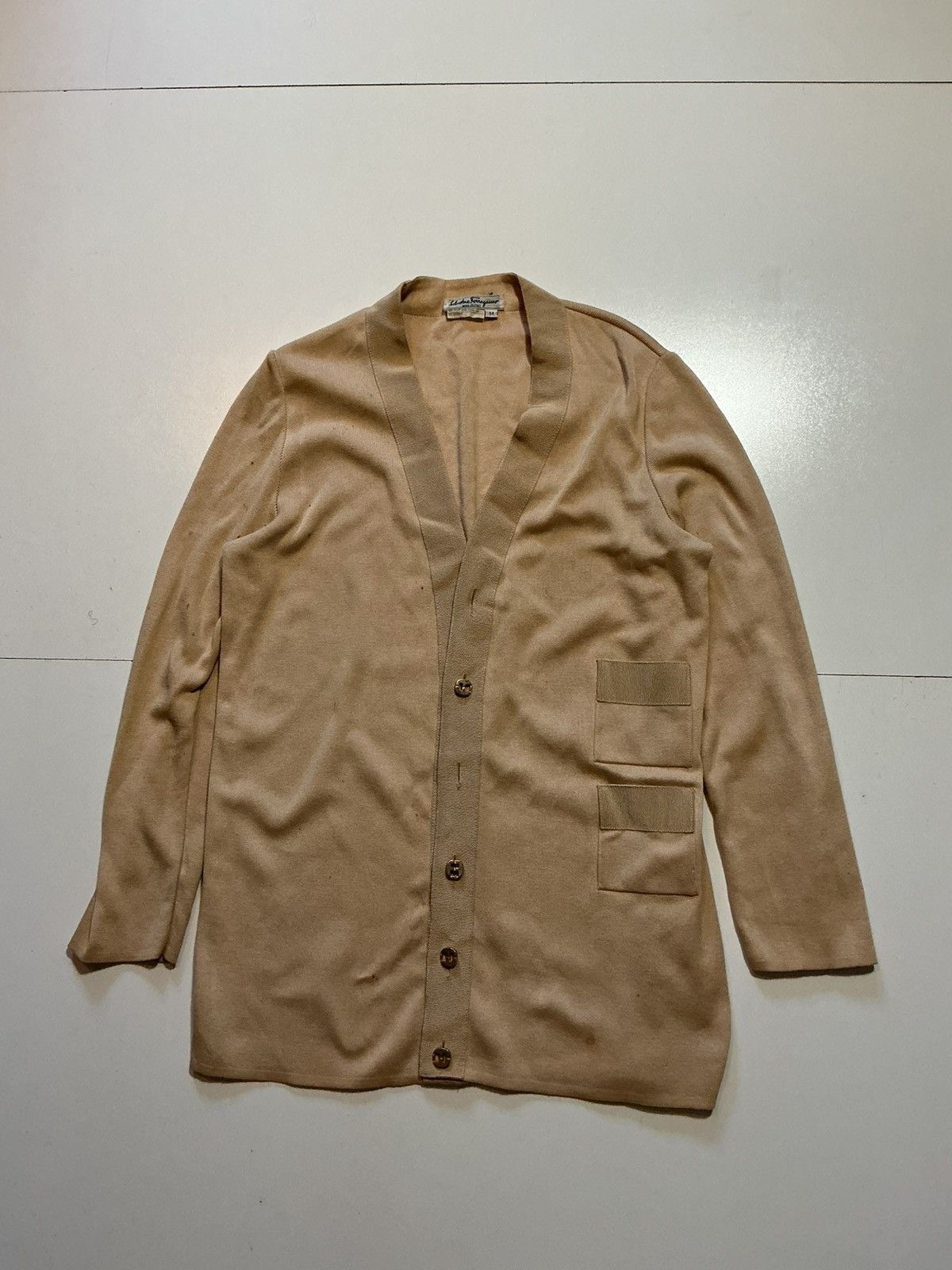 Salvatore Ferragamo Vintage Salvatore Ferragamo Gold Metal Cardigan Sweater Size US M / EU 48-50 / 2 - 1 Thumbnail