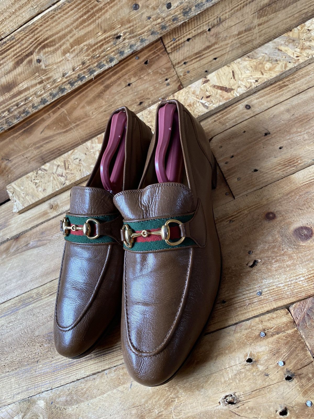 Gucci Gucci horsebit bixton 3 stripe leather loafers sz uk 7.5 Size US 8.5 / EU 41-42 - 14 Thumbnail