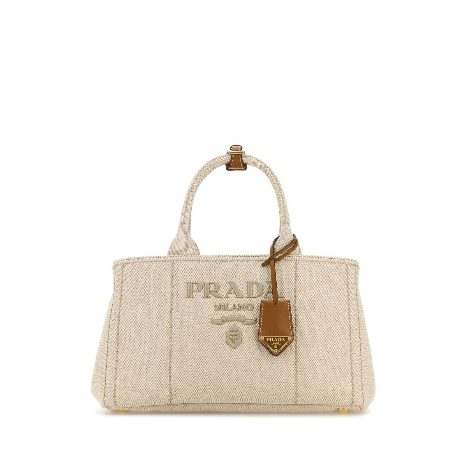 Prada PRADA Sand Beige Canvas Top Handle Bag New & Authentic Size ONE SIZE - 1 Thumbnail