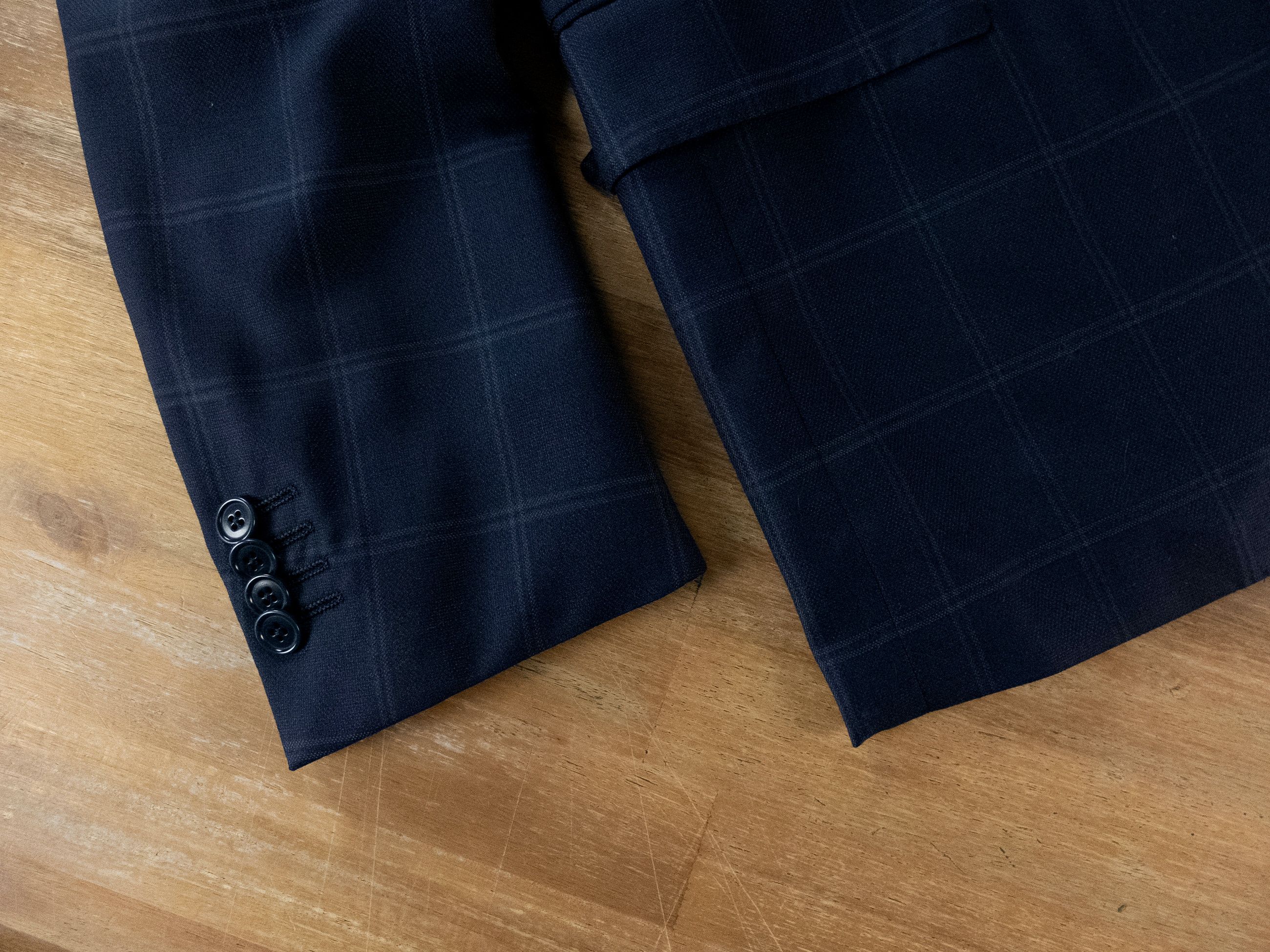 Ermenegildo Zegna ERMENEGILDO ZEGNA navy blue windowpane wool sportcoat 38C Size 38S - 5 Thumbnail