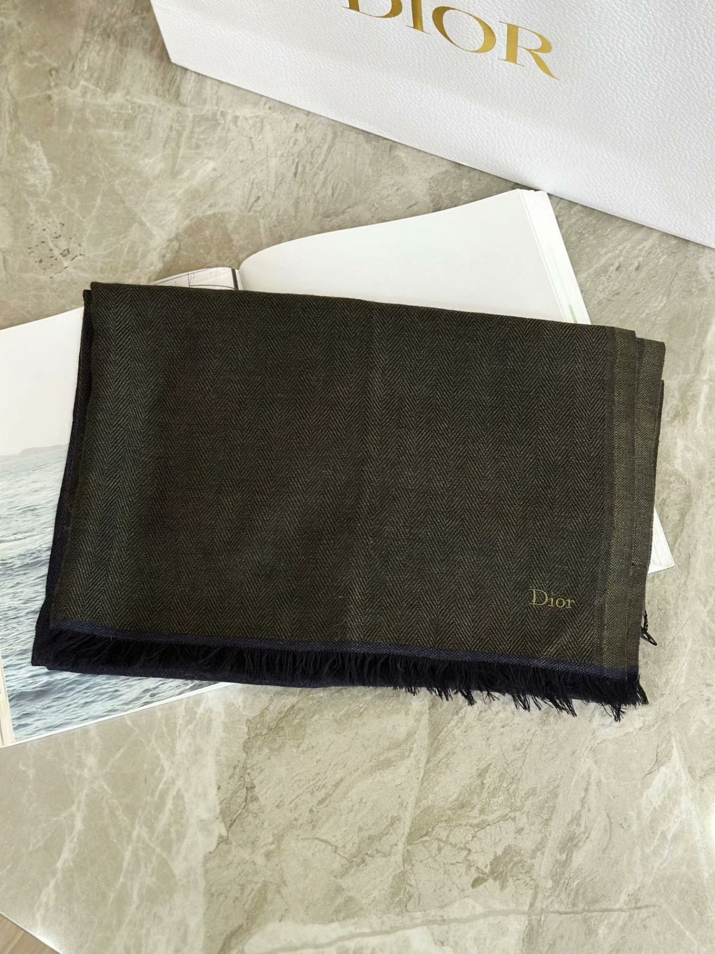 Dior Dior Wool Herringbone Stitch Scarf Size ONE SIZE - 1 Thumbnail
