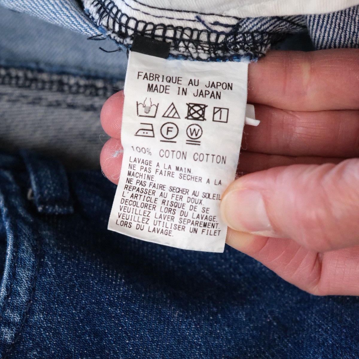 Yohji Yamamoto Y’s by Yohji Yamamoto Two Tone Drop Crotch Jeans Size 31" - 3 Thumbnail