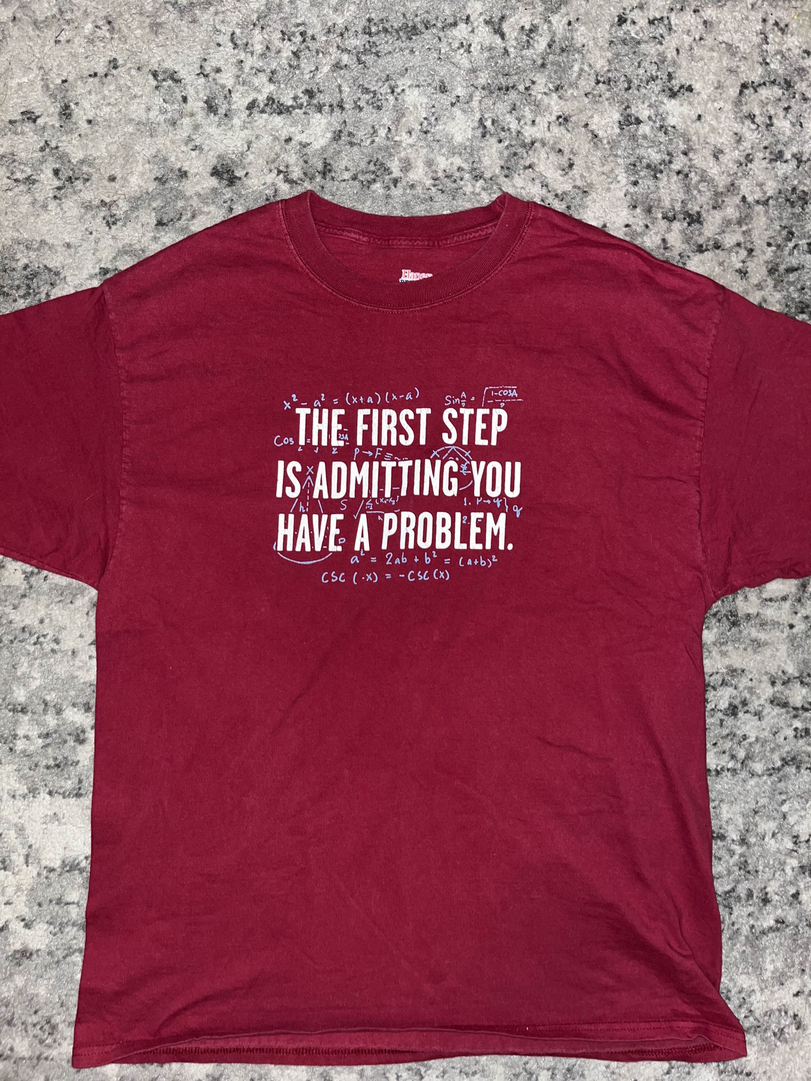 Vintage Funny Y2K Admitting You Have A Problem Math Shirt Size US XL / EU 56 / 4 - 1 Thumbnail