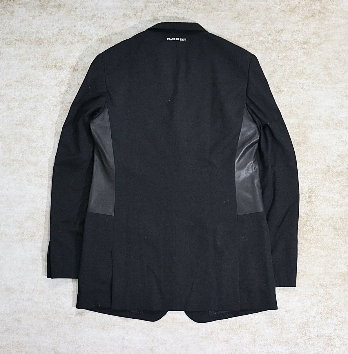 Yohji Yamamoto Yohji Yamamoto 09ss “Peace of shit” Leather Blazer Jacket Size 50S - 2 Thumbnail