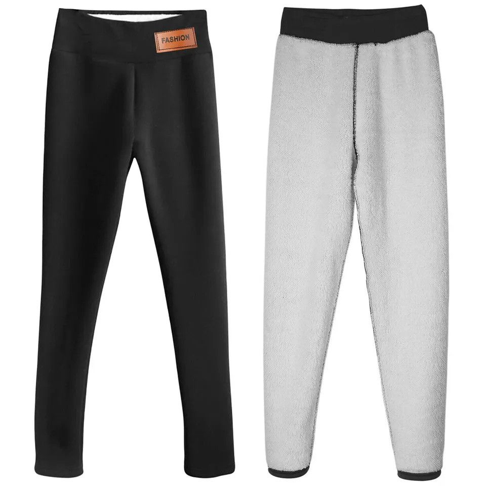 The Unbranded Brand Warm Sherpa Fleece Lined Leggings Size 26" / US 2 / IT 38 - 3 Thumbnail