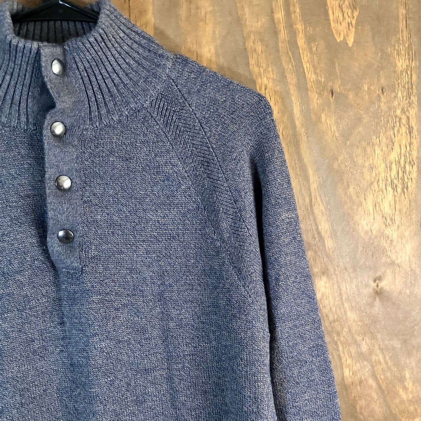 Banana Republic Banana Republic Mens Sweater Gray Knitted Mock Henley Neck Wool Blend M Shirt? Size US M / EU 48-50 / 2 - 5 Thumbnail
