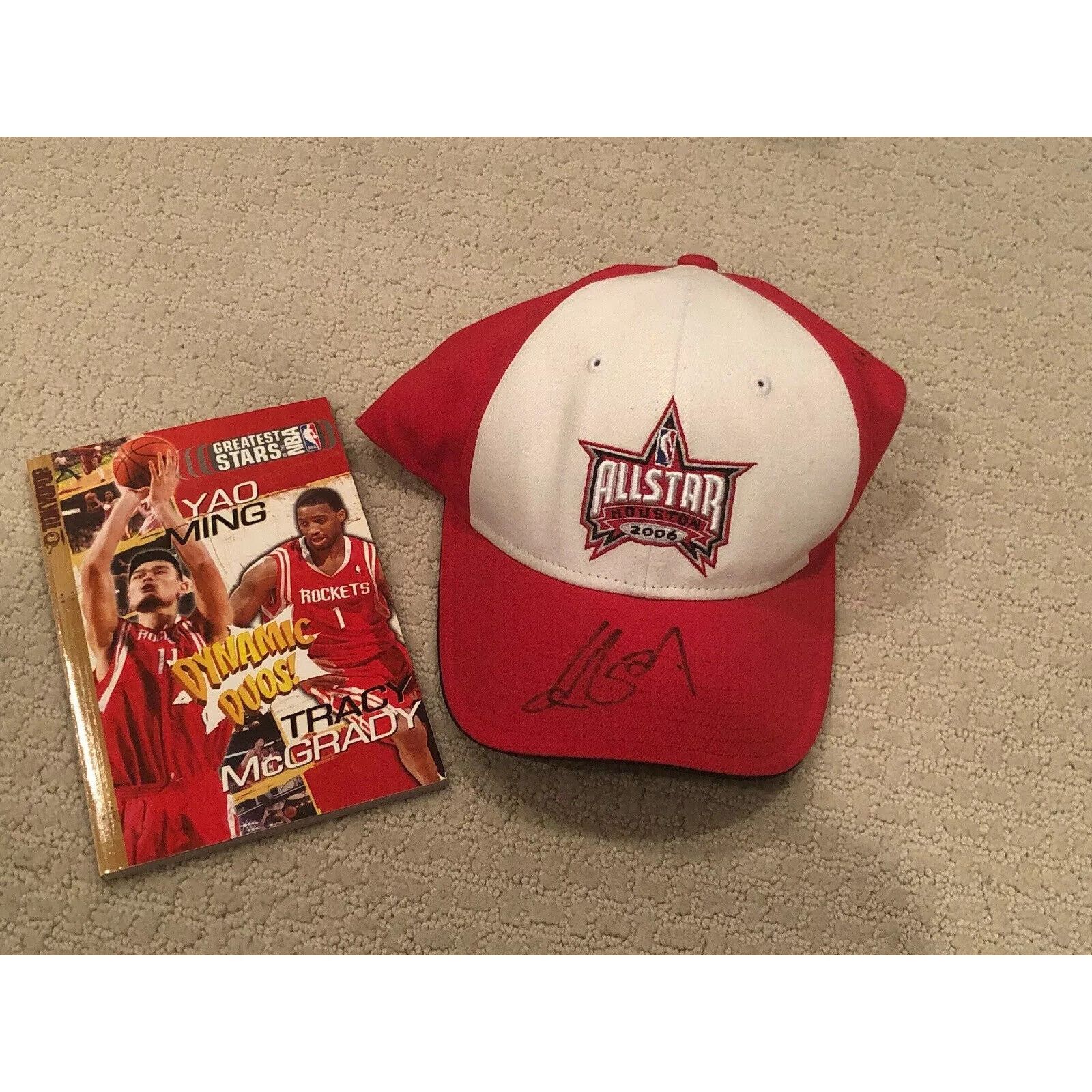 Reebok Yao Ming Signed Reebook 2006 Houston NBA All Star Hat PSA Size ONE SIZE - 5 Thumbnail