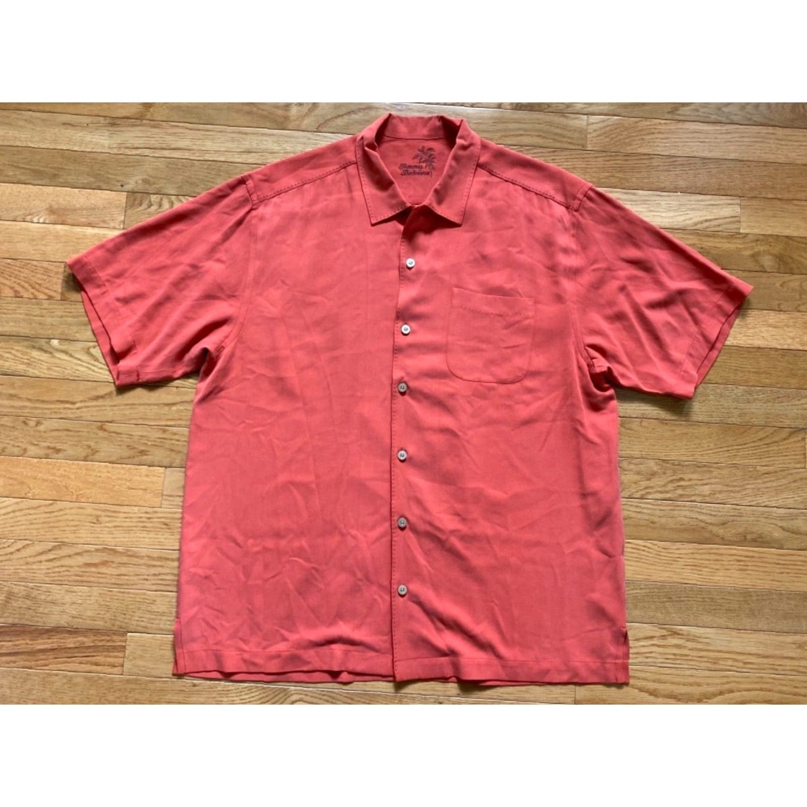 Tommy Bahama Tommy Bahama Silk Button-Up Shirt Mens L Red Floral Short Sleeve Size US L / EU 52-54 / 3 - 2 Thumbnail