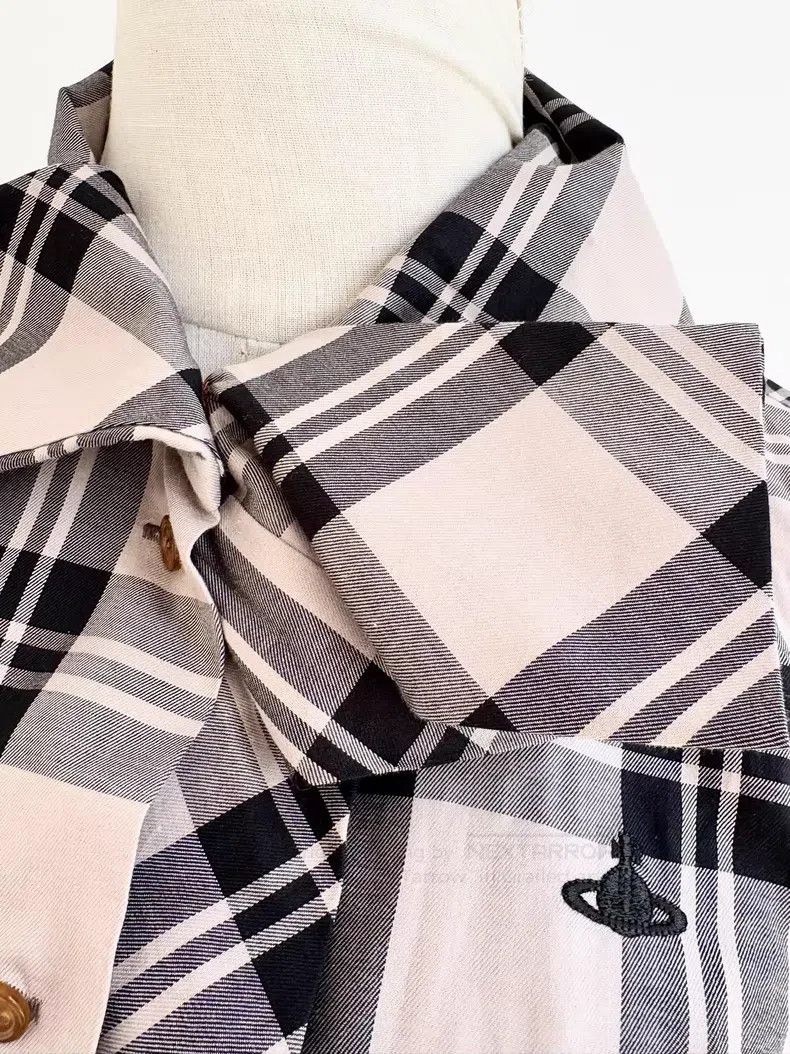 Vivienne Westwood Vivienne Westwood Vintage Irregular Small Tie Beige Plaid Size M / US 6-8 / IT 42-44 - 6 Thumbnail