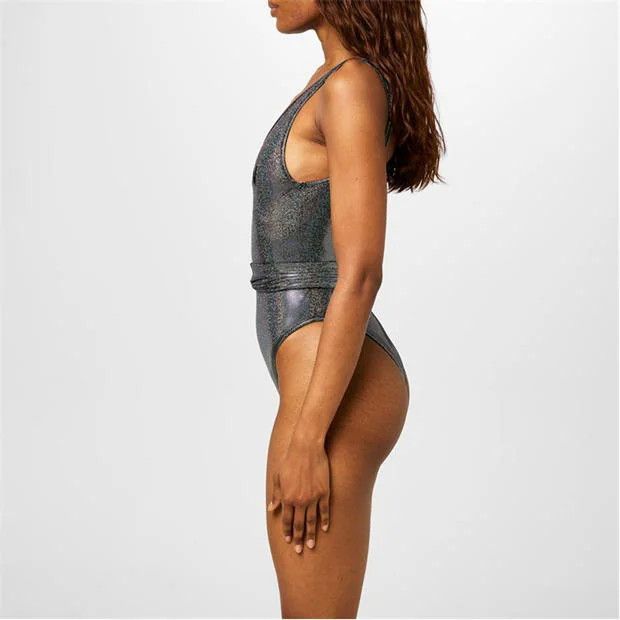 Balmain o1g2r1mq0924 Logo Metallic Swimsuit in Black & Silver Size XS / US 0-2 / IT 36-38 - 4 Thumbnail