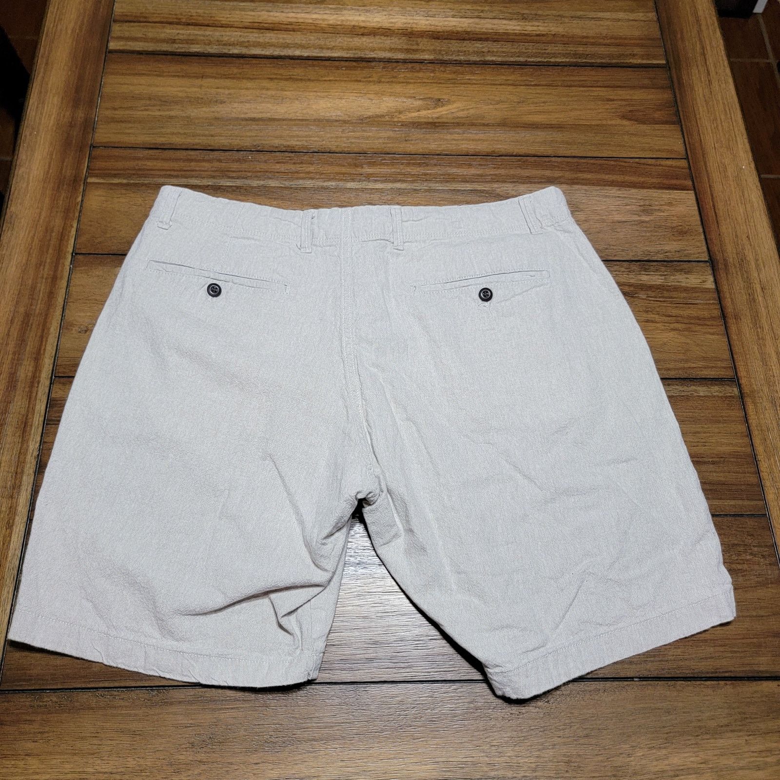 Gap GAP 55% Linen Beige Men's Shorts - Size 35 Size US 35 - 2 Thumbnail
