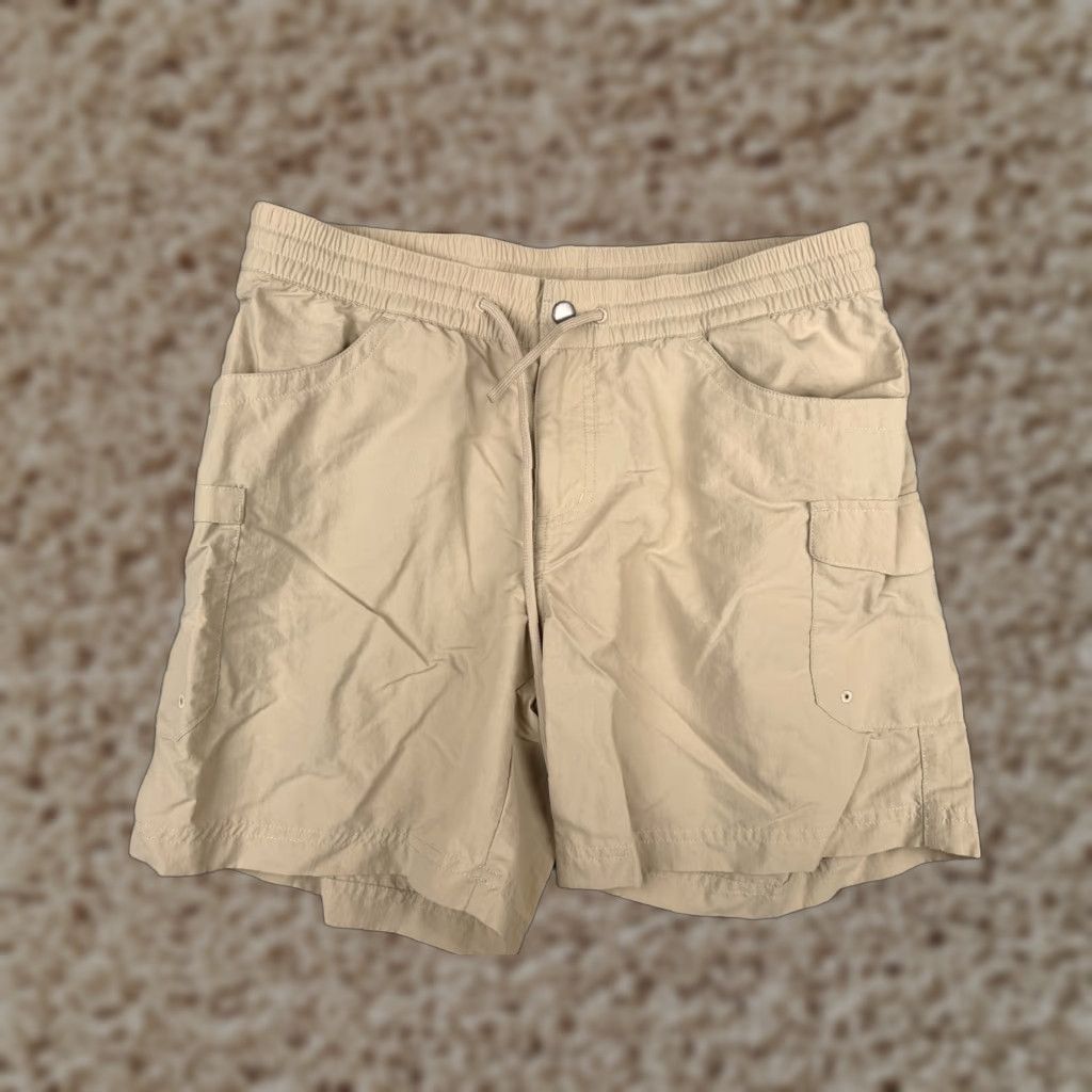 Vintage Columbia Shorts Women Medium Beige Cargo Elastic Waist 100% Nylon Shell 34x5.5 Size 32" / US 10 / IT 46 - 1 Thumbnail