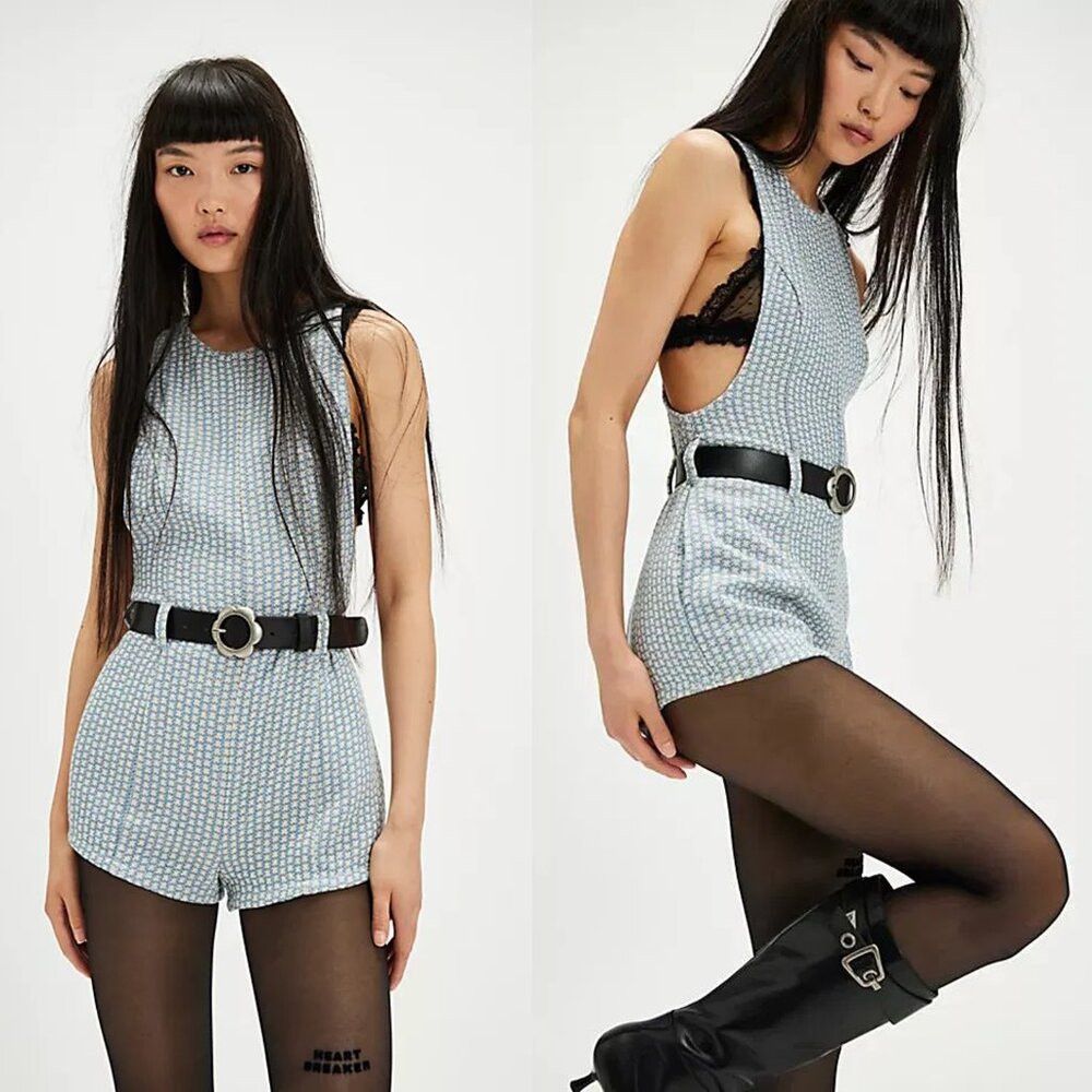 Free People New Free People Mod Mini Blue Playsuit Size 10 Size 32" / US 10 / IT 46 - 2 Thumbnail