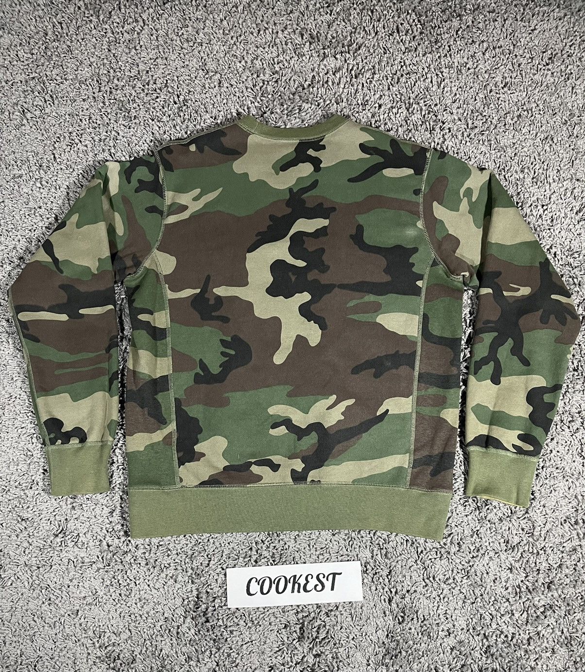 Supreme 2015FW Box Logo Crewneck Sweatshirt Woodland Green Camo Size US M / EU 48-50 / 2 - 2 Thumbnail