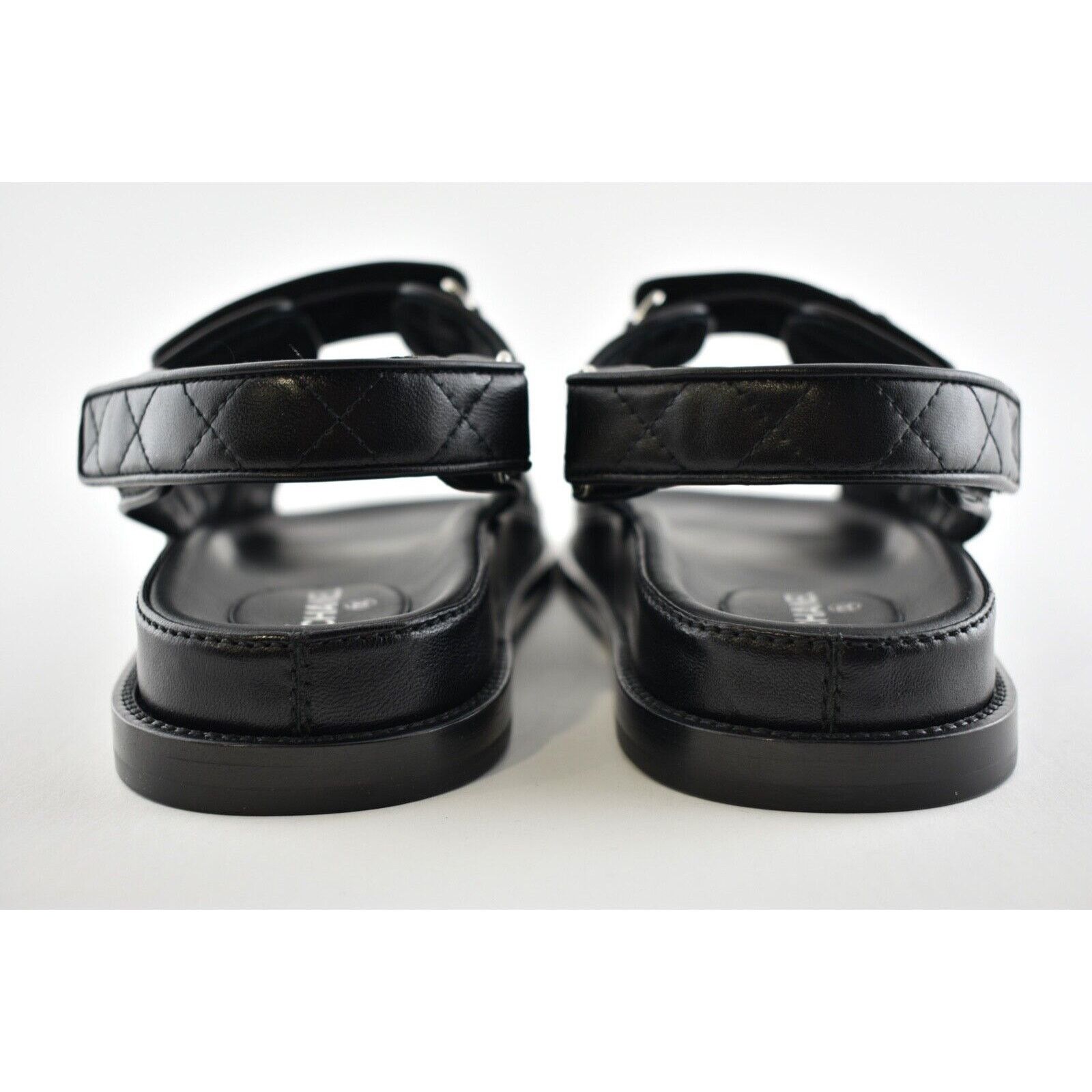 Chanel Chanel Black Leather Quilted Chain CC Logo Mule Slide Strap Size US 7 / IT 37 - 11 Thumbnail