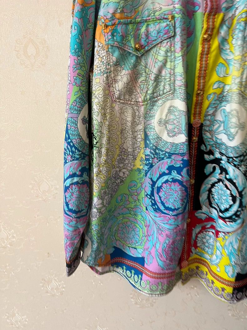 Versace Versace Colorful denim jacket jacket top Size US S / EU 44-46 / 1 - 5 Thumbnail