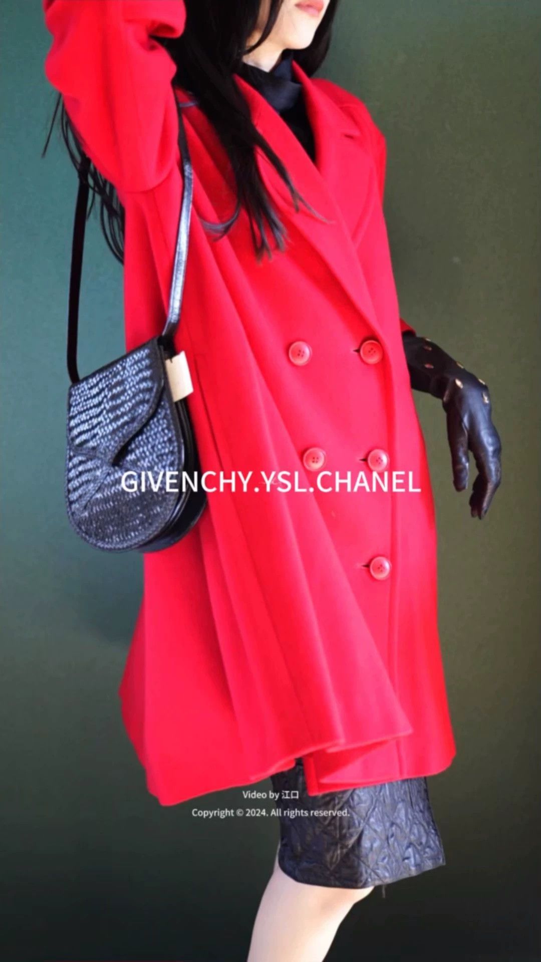 Givenchy Givenchy Vintage Crimson Red Oversized Wool Overcoat Umbrella Hem Size M / US 6-8 / IT 42-44 - 1 Thumbnail