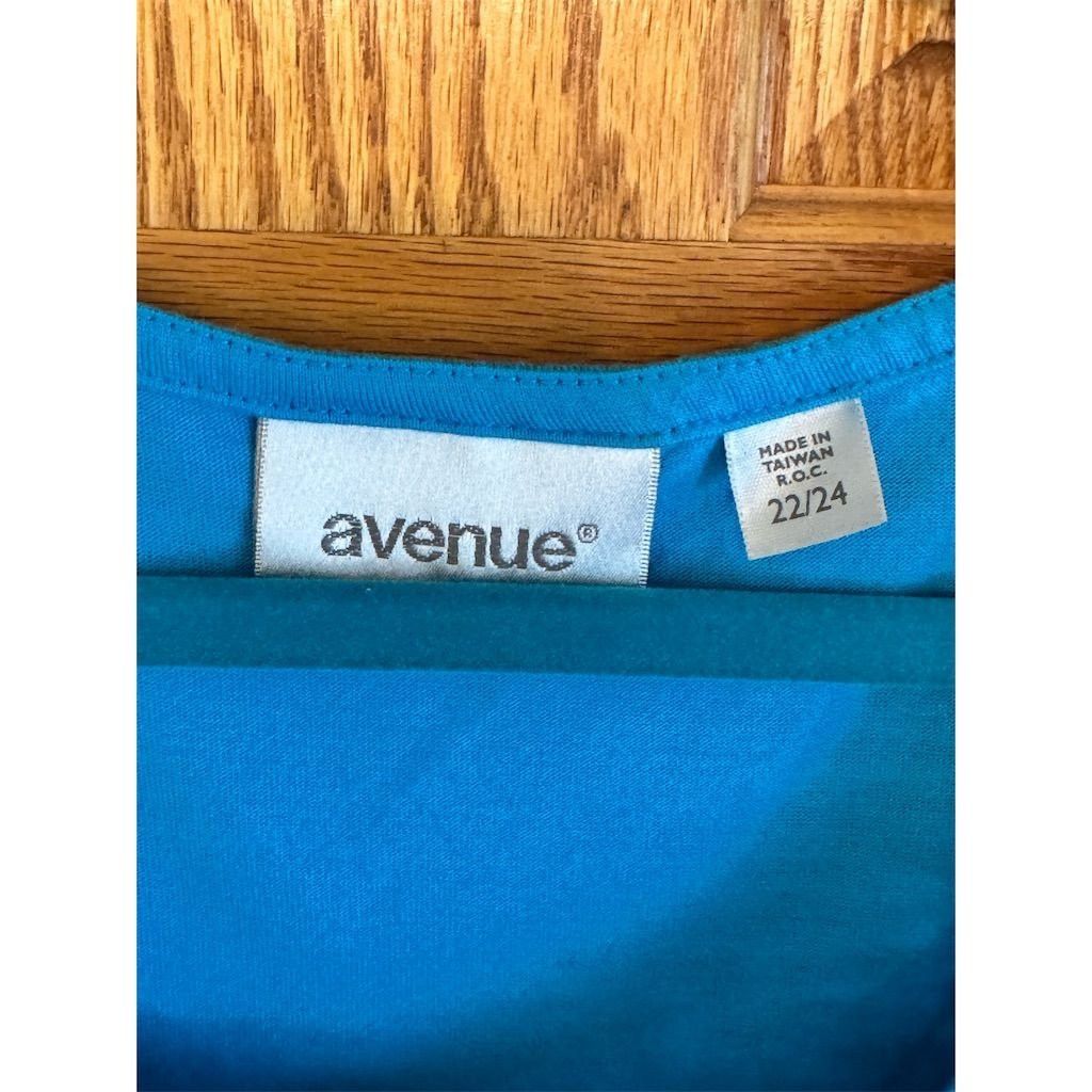 Avenue Avenue Women's Plus Size 22/24 Blue Floral Sleeveless Tank Size XXL / US 16-18 / IT 52-54 - 3 Thumbnail
