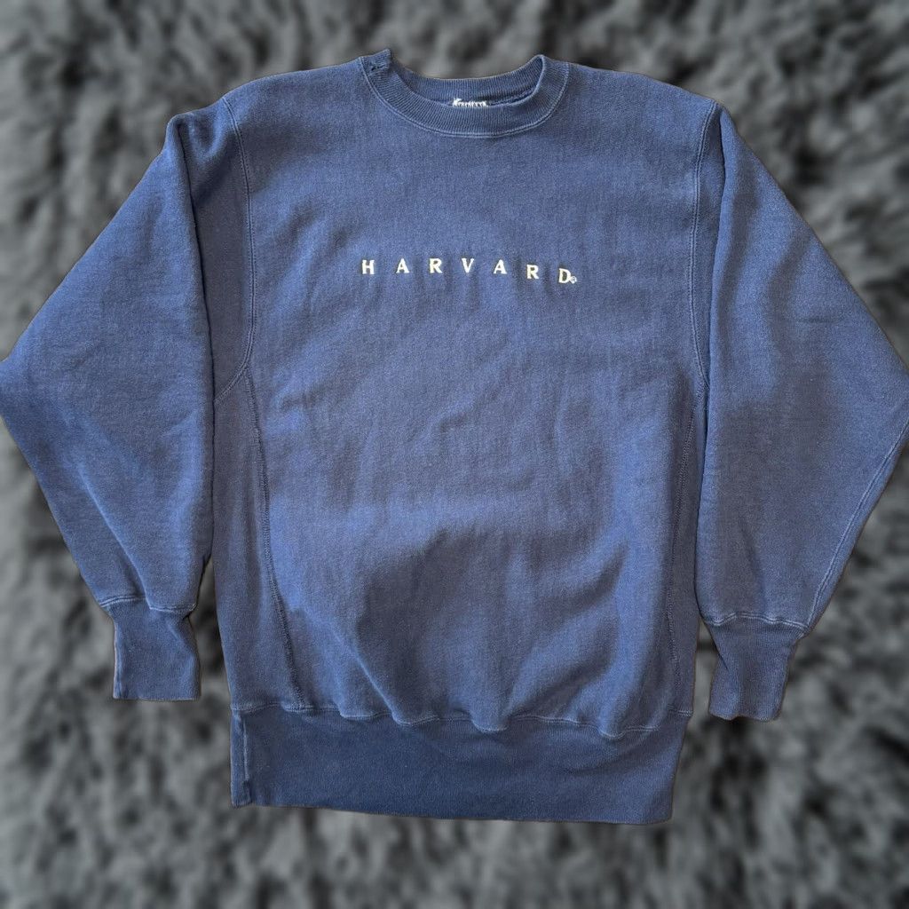 Champion VINTAGE Champion Reverse Weave Harvard College Sweatshirt Crewneck Made In Usa XL Blue Embroidered Men Size US L / EU 52-54 / 3 - 1 Thumbnail