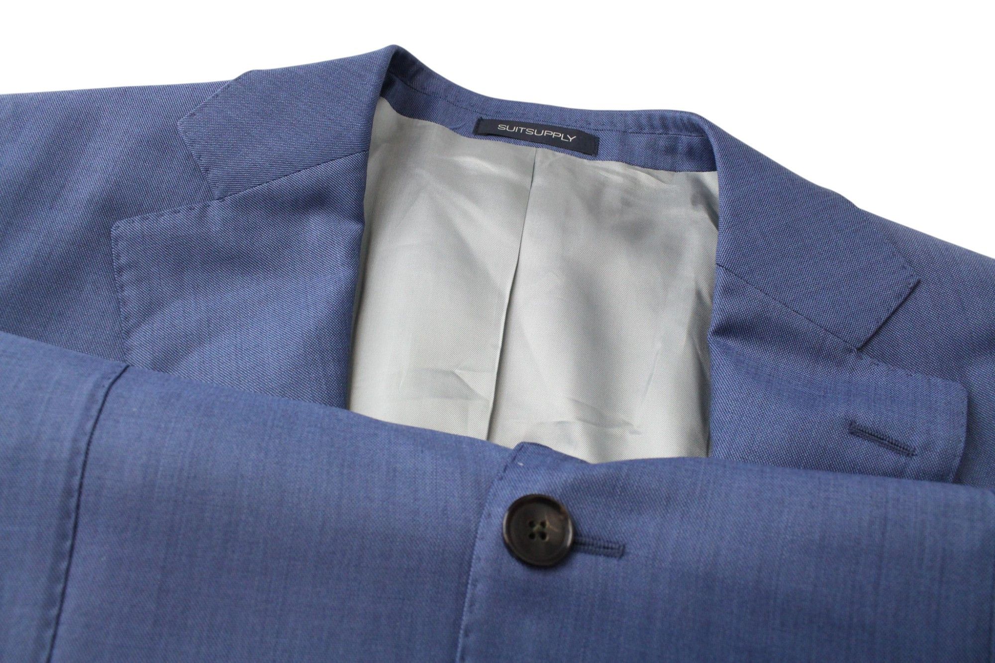 Suitsupply LAZIO LA SPALLA UK40L Blue Wool S150 3 Piece Suit 67928 Size 40L - 12 Thumbnail