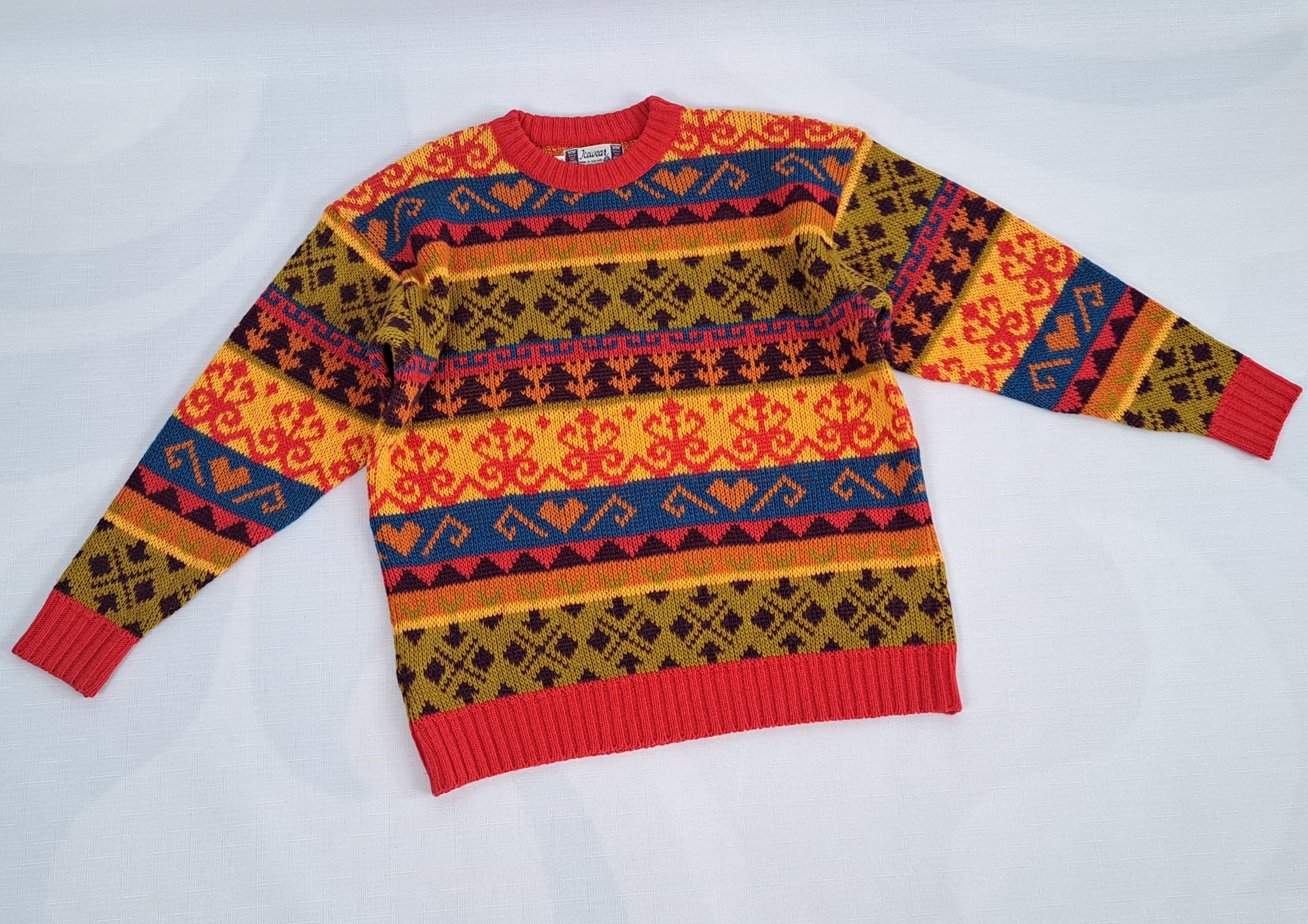 Vintage Vtg ICEWEAR wool knit crewneck sweater. Made In Iceland Size US L / EU 52-54 / 3 - 5 Thumbnail