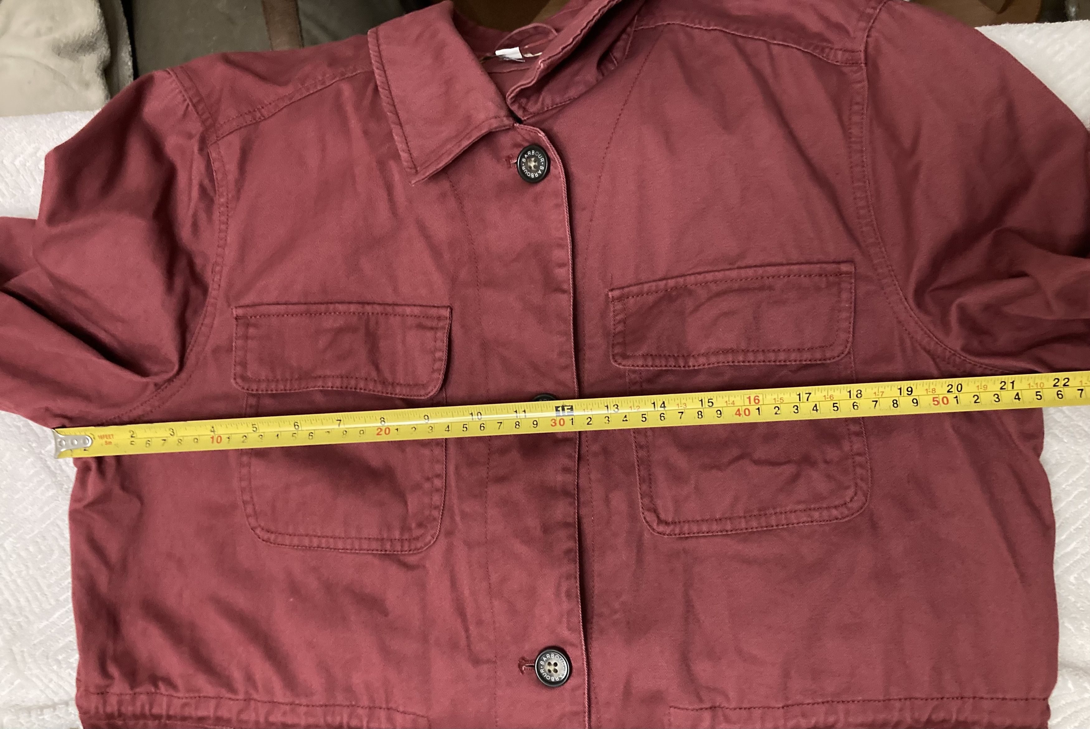 Barbour Barbour Saltwater Overshirt Burgundy Red Mulberry Cotton Size L / US 10 / IT 46 - 12 Thumbnail