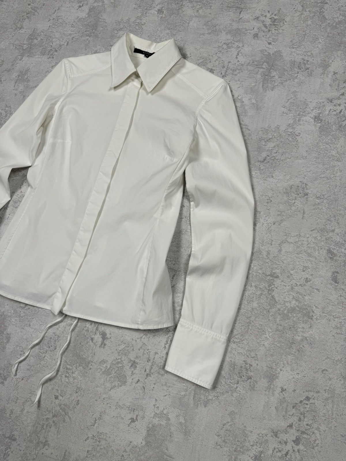 Gucci Rare Gucci Lace-Up White Shirt Size 40 Size S / US 4 / IT 40 - 3 Thumbnail