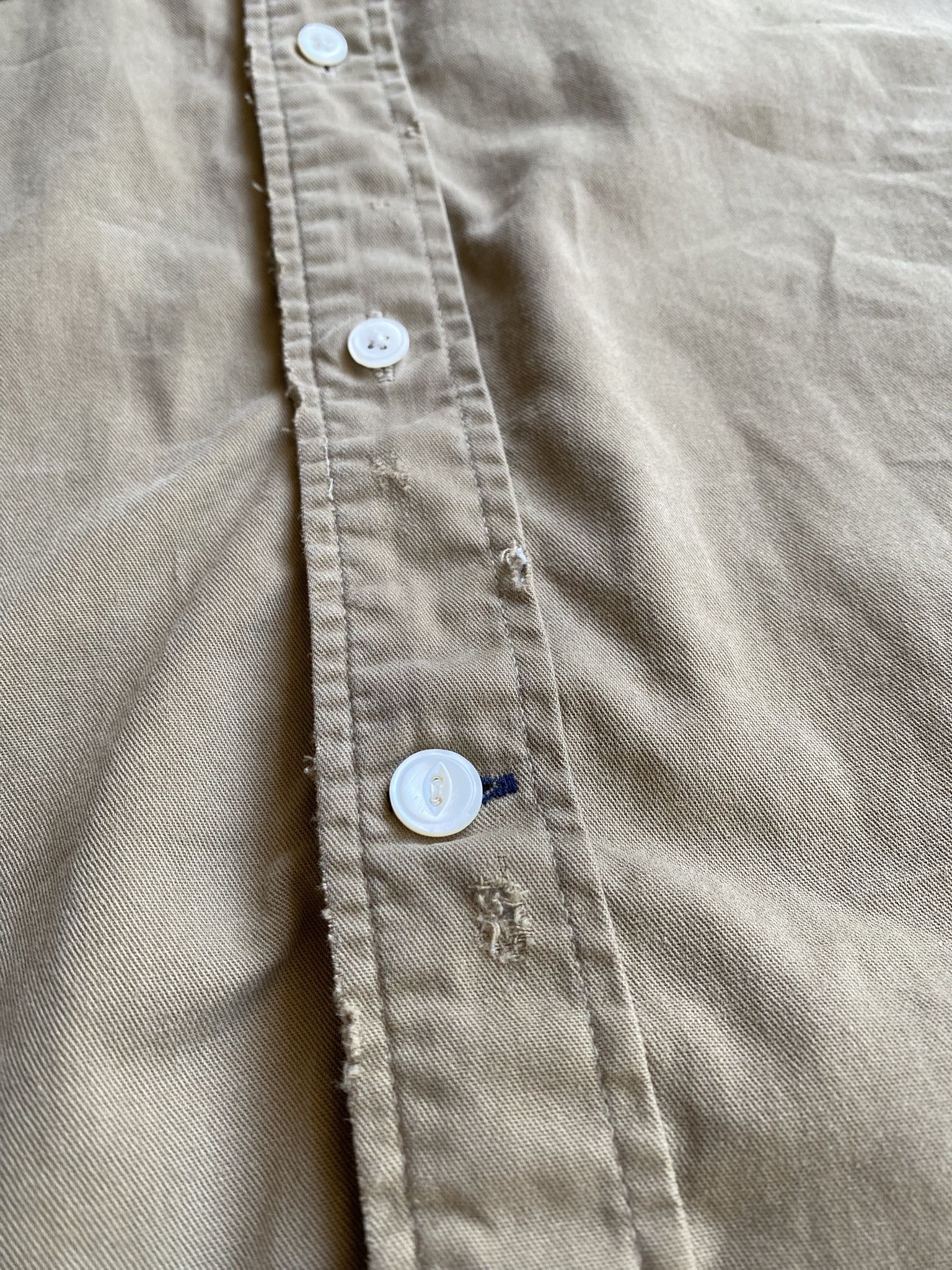 Kapital Repair Work Shirt - Khaki Twill Size US M / EU 48-50 / 2 - 15 Thumbnail