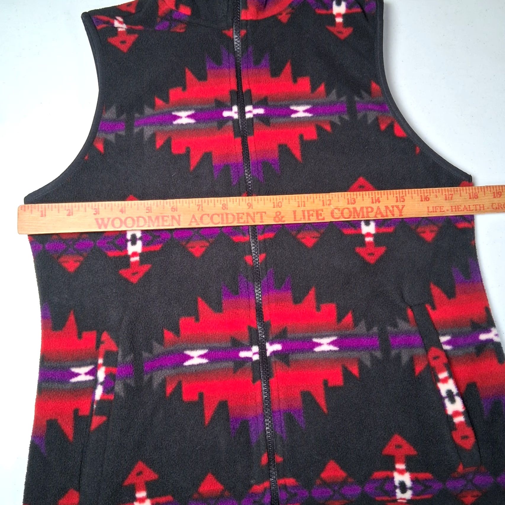 Chaps Chaps Vest Women Small Fleece Zip High Neck Black Red Southwestern Aztec Geometric Casual Travel Gorpcore Size S / US 4 / IT 40 - 4 Thumbnail