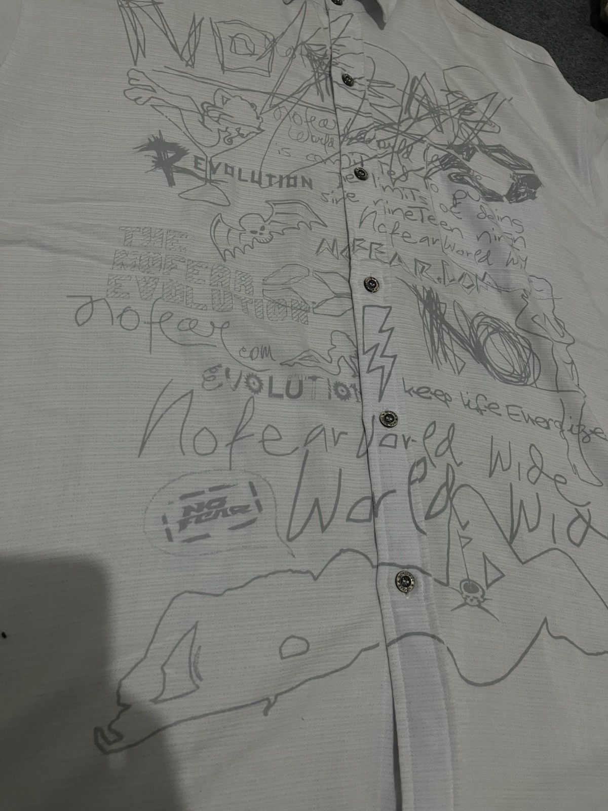 No Fear Vintage No Fear Allover Sketch Print Shirt Gorpcore Y2K Size US XXL / EU 58 / 5 - 17 Thumbnail